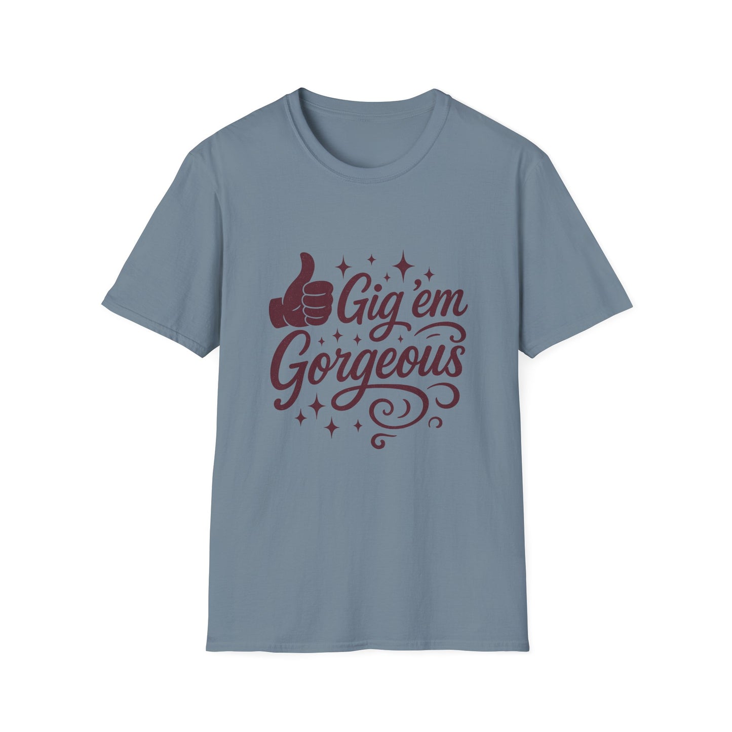 Gig 'em Gorgeous Unisex Softstyle T-Shirt Texas A&M Apparel - Sweet Baby Jeez Teez