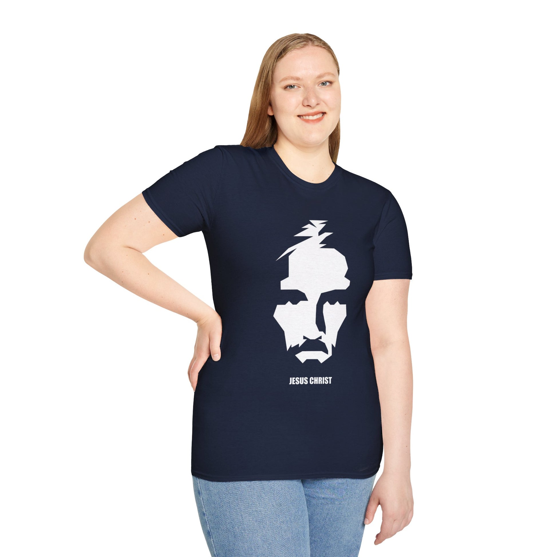 Jesus Portrait Women's Relaxed/Plus Tshirt  (Cont. Logo) - Sweet Baby Jeez Teez