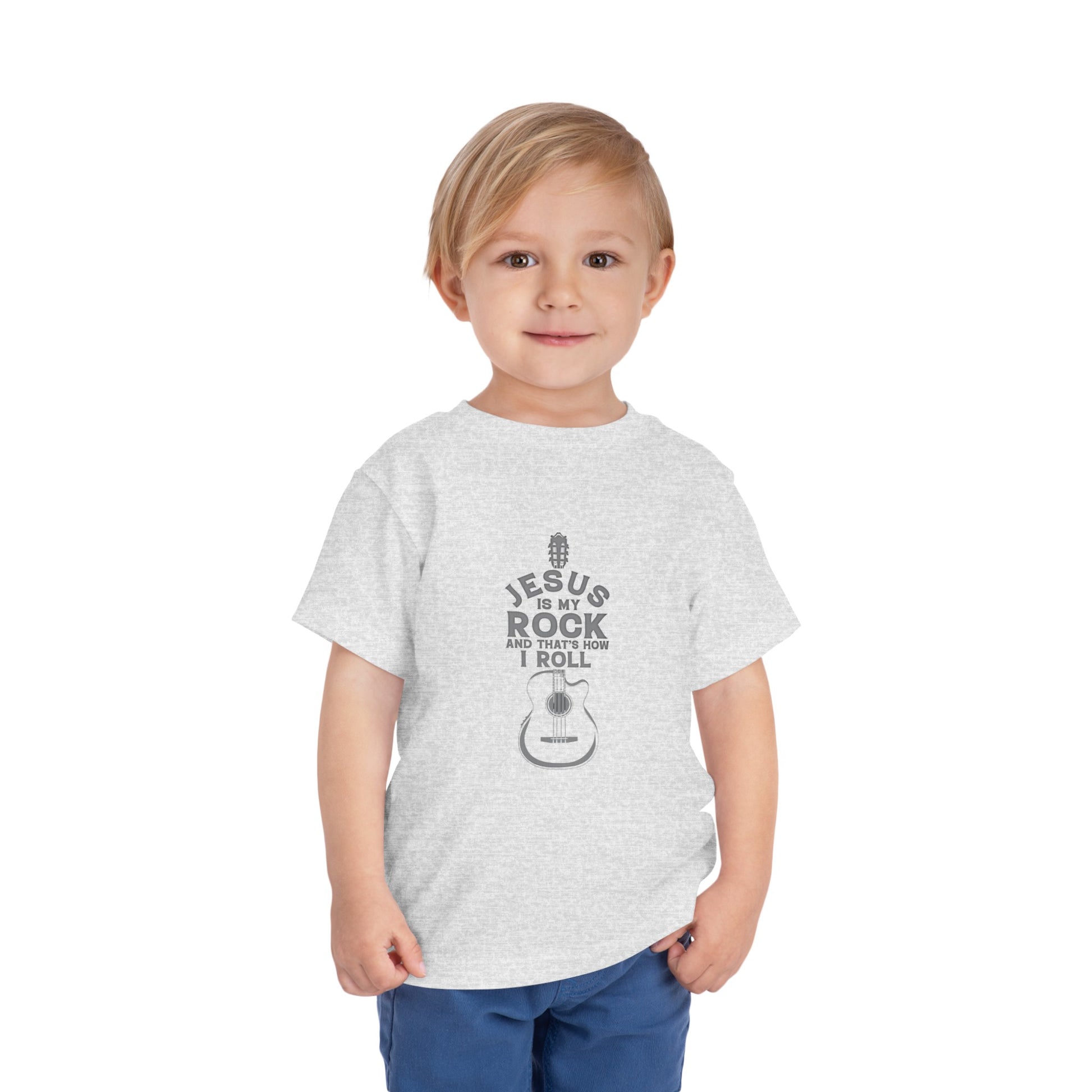 Jesus is My Rock Toddler Tshirt (Gray Logo) - Sweet Baby Jeez Teez
