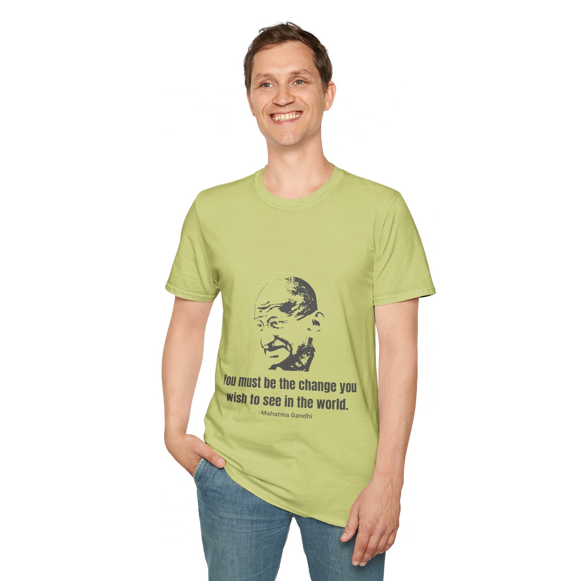Be the Change Men's Tshirt (IW Gray Logo) - Sweet Baby Jeez Teez