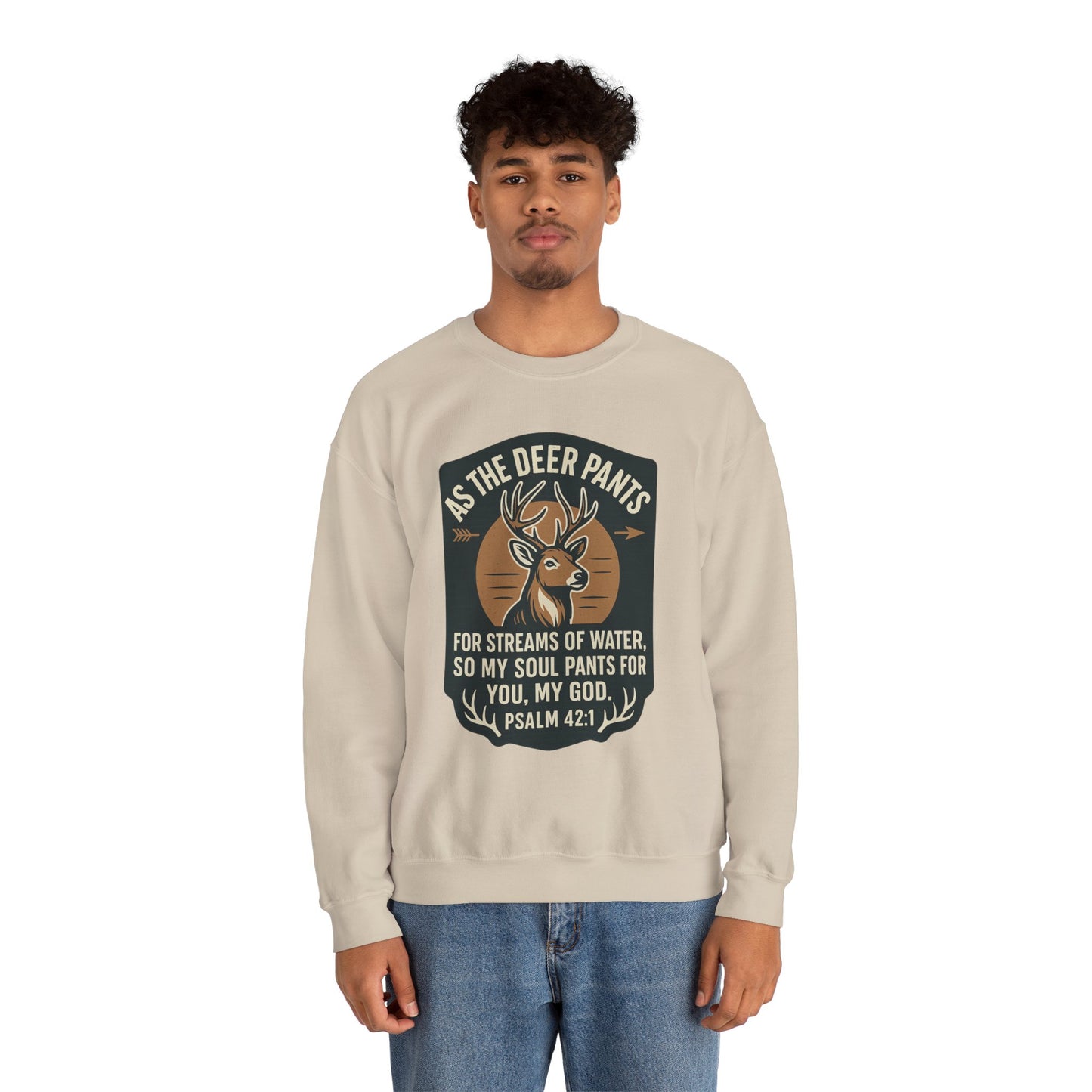 Psalm 42:1 "As the Deer" Bible Verse Cozy Sweatshirt