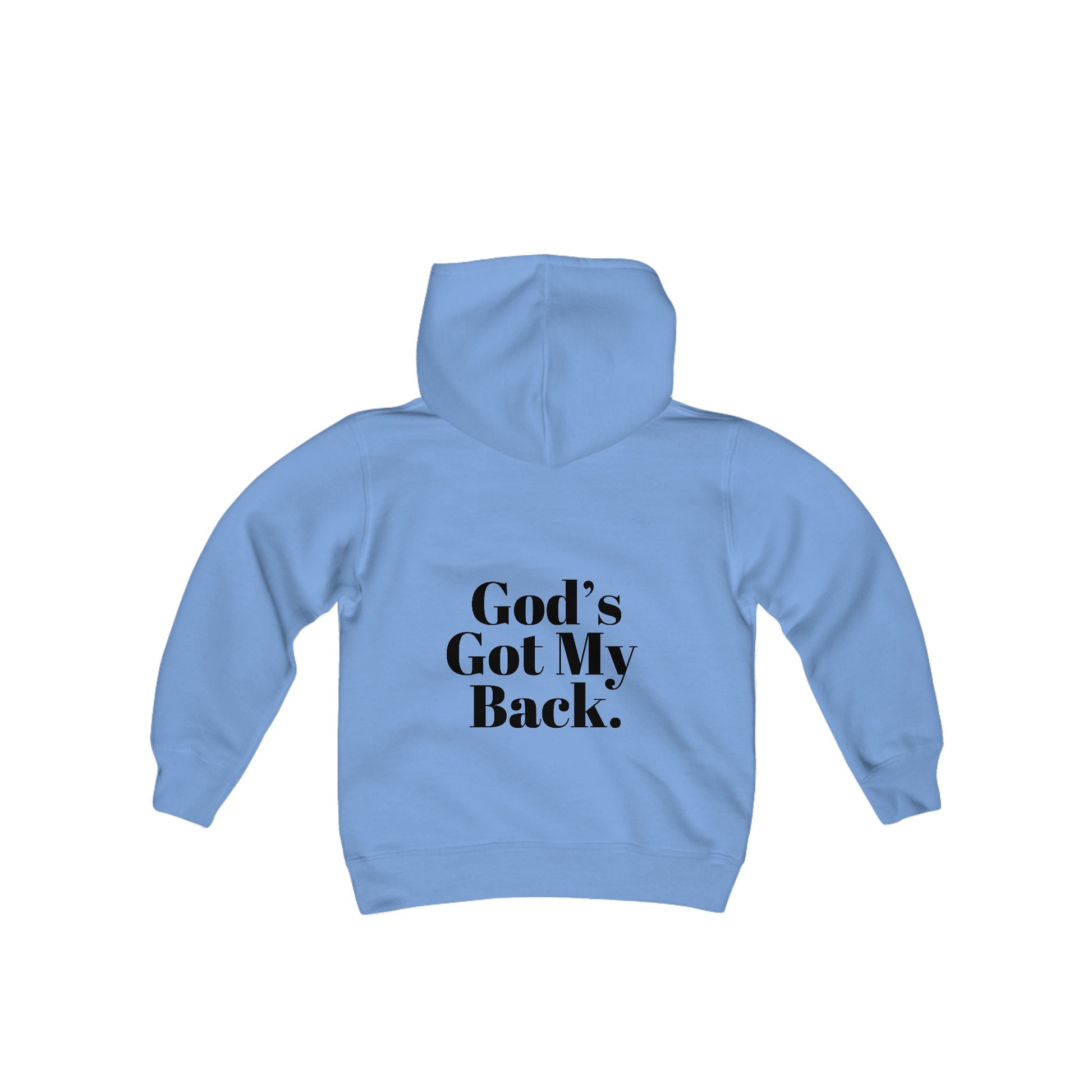God's Got My Back Boy's Hoodie (Black Logo - Back) - Sweet Baby Jeez Teez