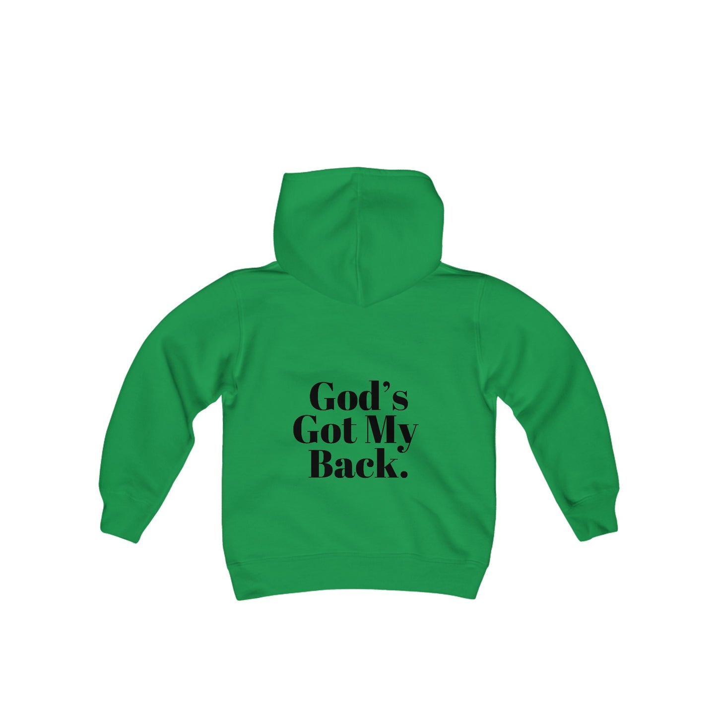 God's Got My Back Boy's Hoodie (Black Logo - Back) - Sweet Baby Jeez Teez