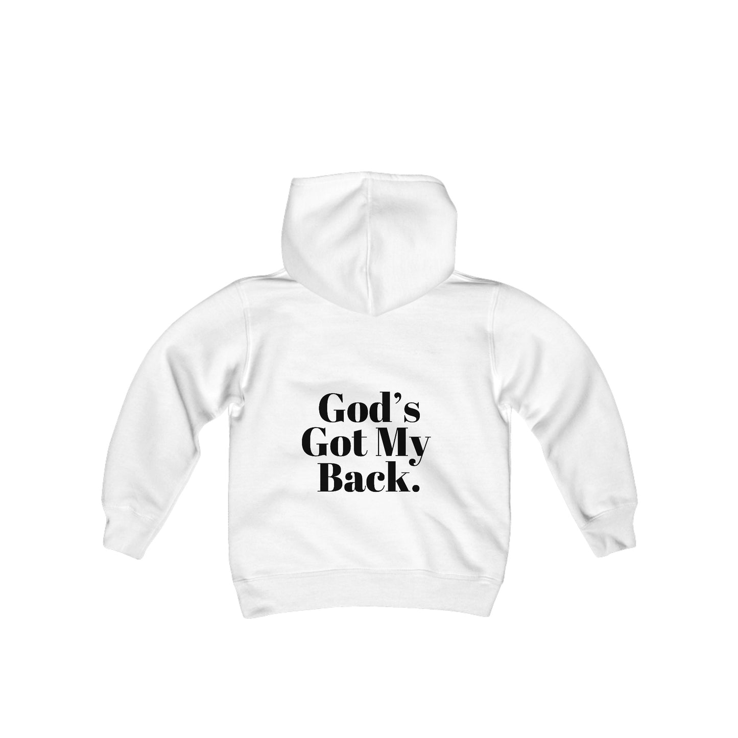 God's Got My Back Boy's Hoodie (Black Logo - Back) - Sweet Baby Jeez Teez