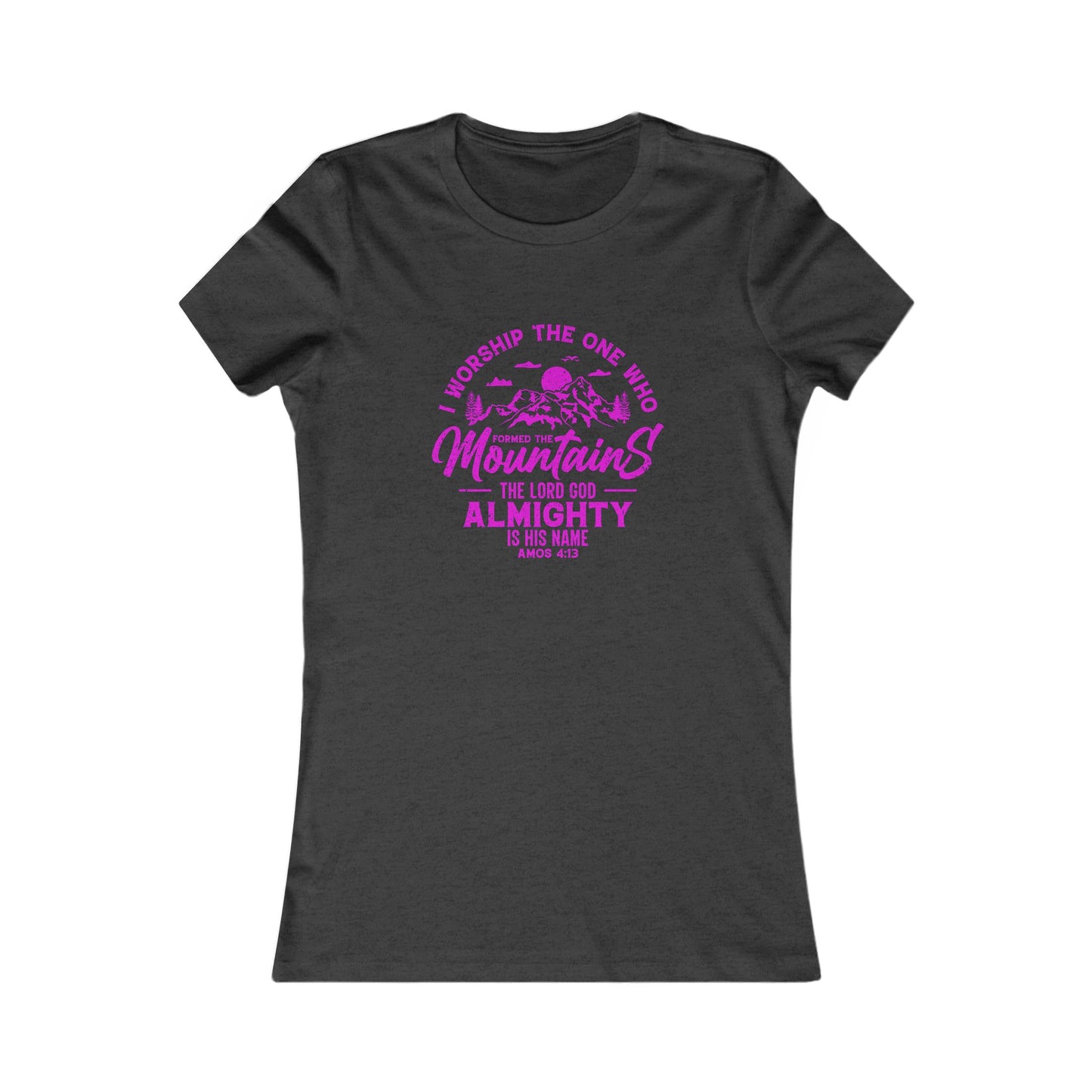 Mountains Women's Fitted Tshirt (Hot Pink Logo) - Sweet Baby Jeez Teez