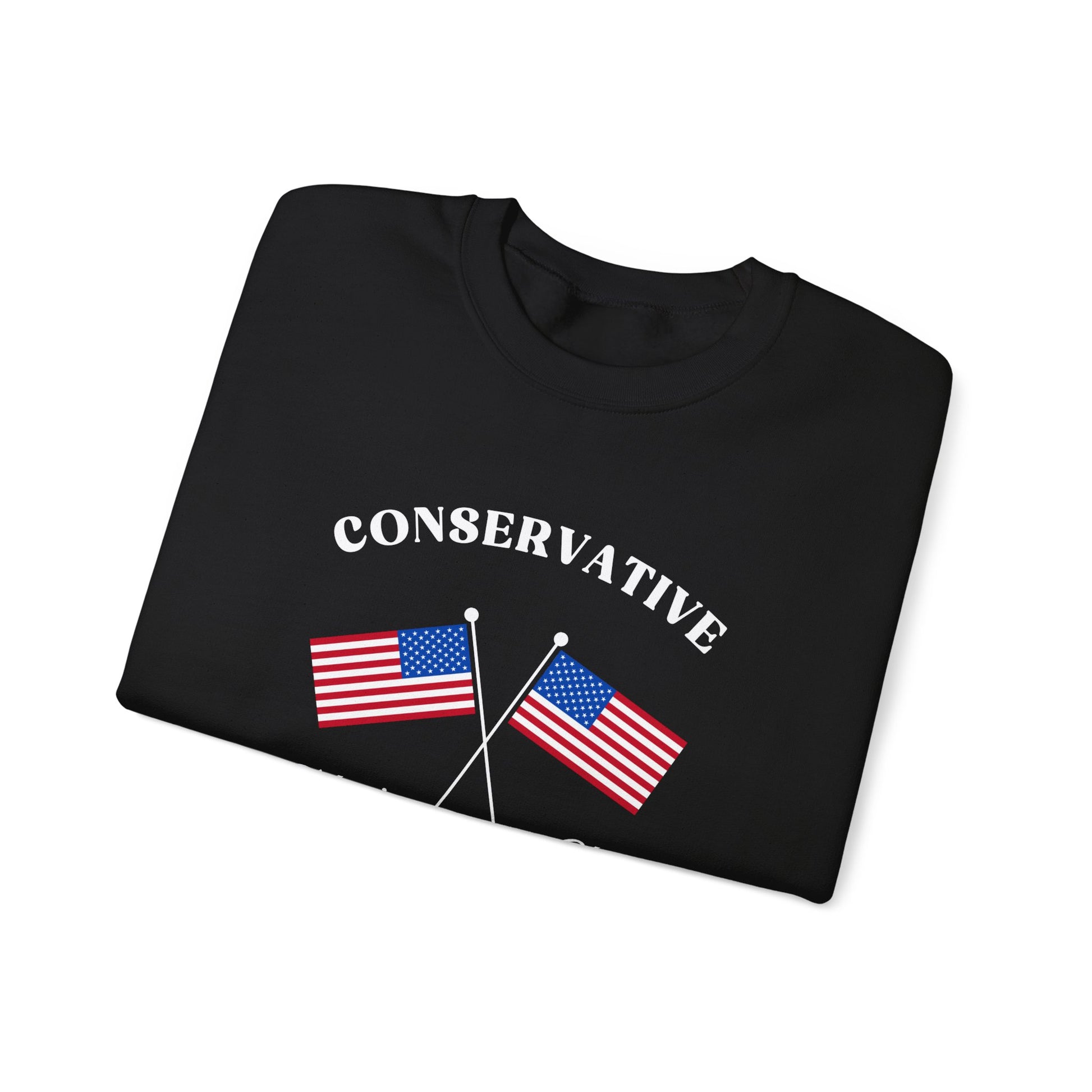 Conservative Mom's Club Crewneck Sweatshirt - Raising Patriots Since 1776 (White Logo) - Sweet Baby Jeez Teez