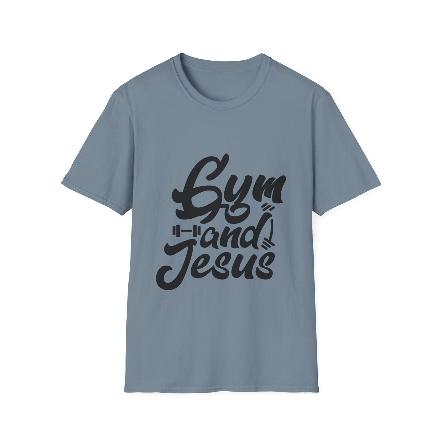 Gym and Jesus Men's Tshirt (Black Logo) - Sweet Baby Jeez Teez