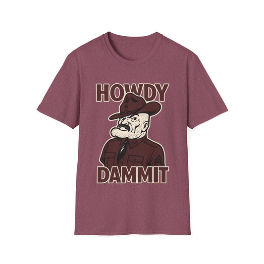 Howdy Dammit Men's Tshirt (Aggie - Old  Sarge Logo)