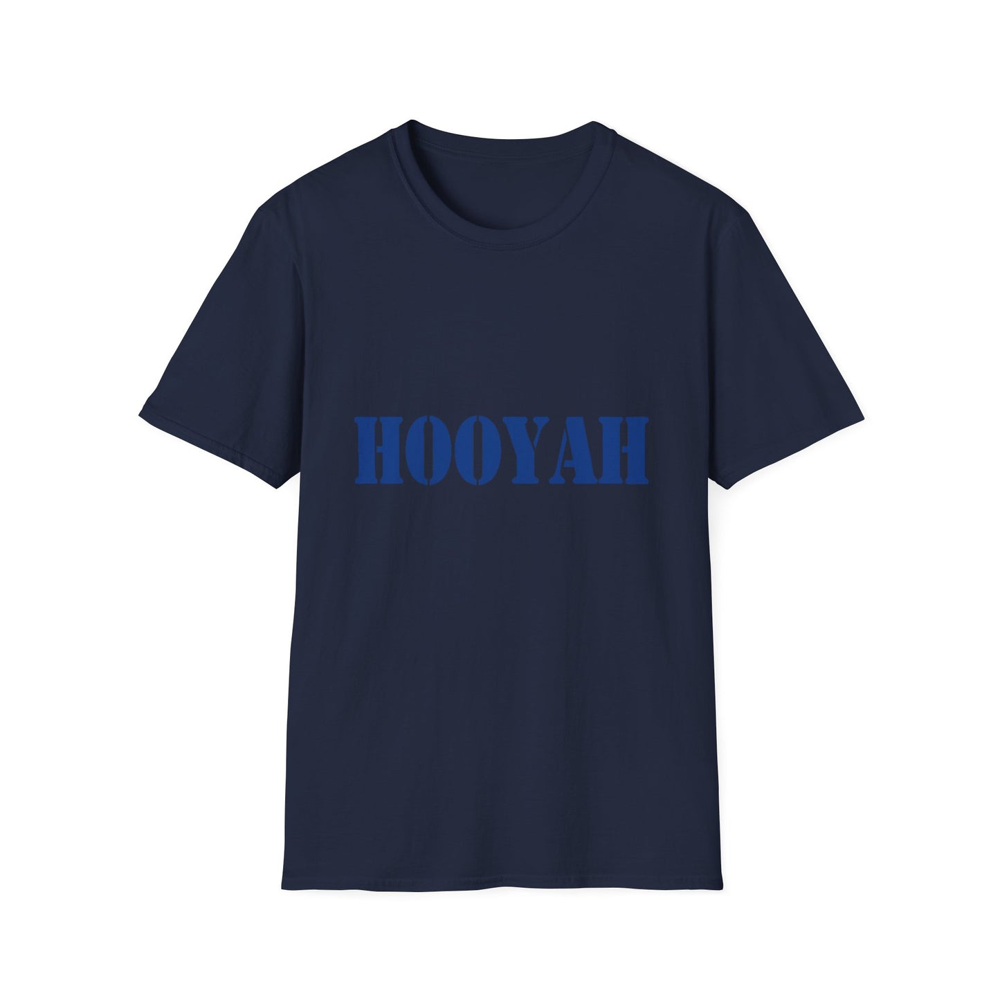 HOOYAH (Navy) Unisex Tshirt (MM Blue Logo) - Sweet Baby Jeez Teez