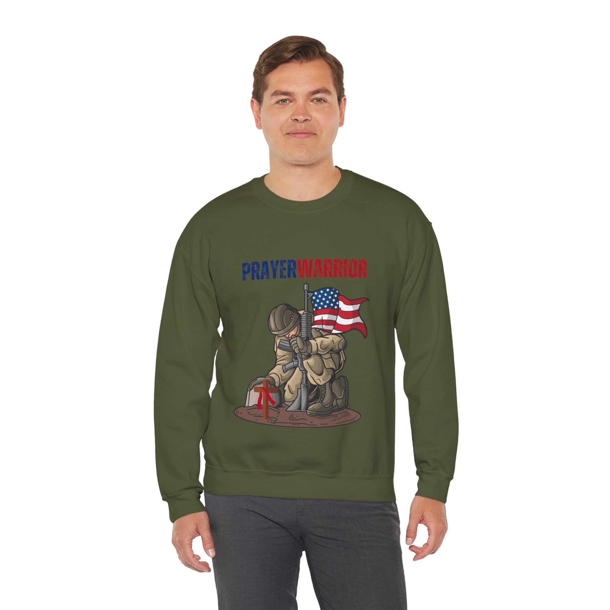 Prayer Warrior Soldier Men's Sweatshirt - Sweet Baby Jeez Teez