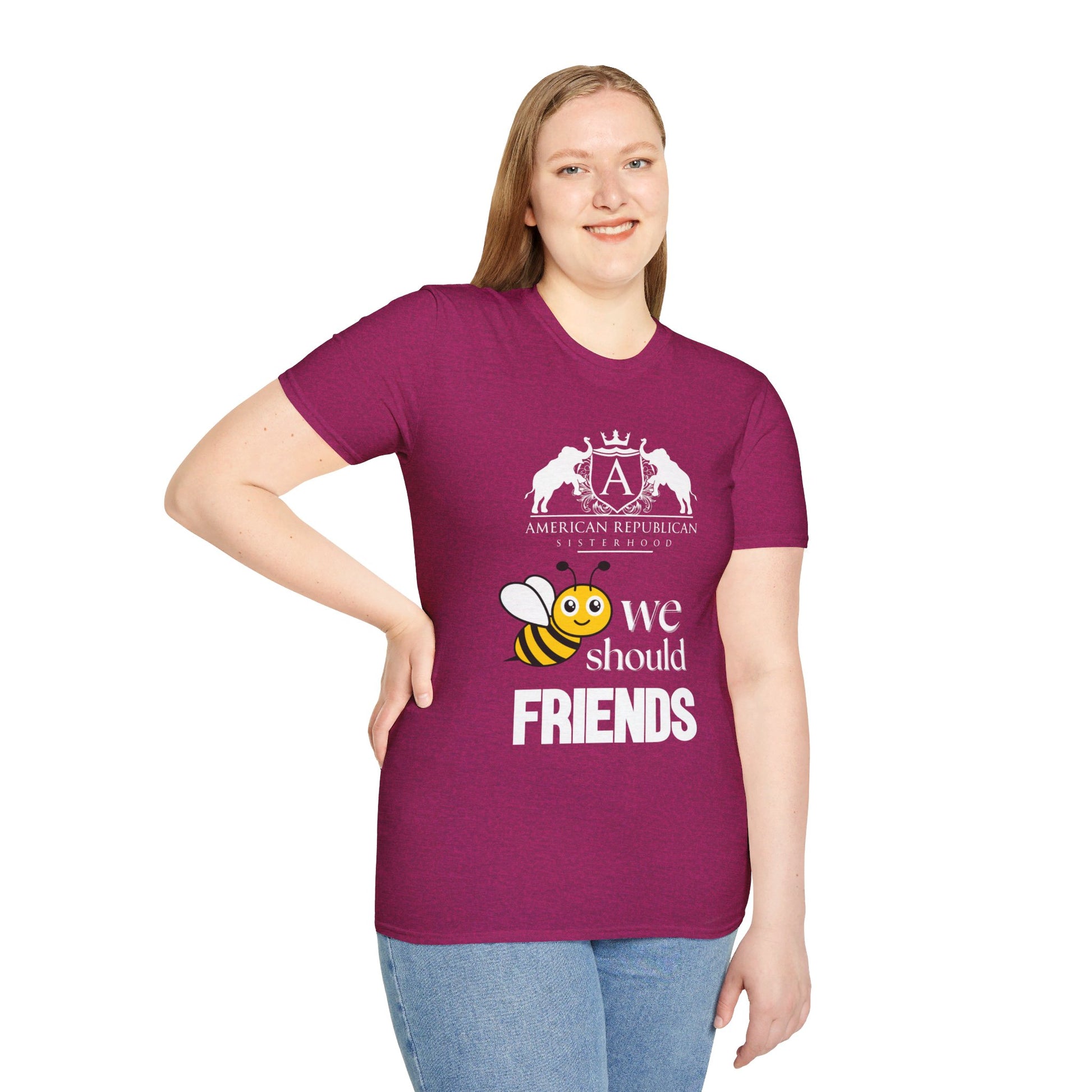Bee Friends Women's Relaxed/Unisex Tshirt (ARS - Cartoon Logo) - Sweet Baby Jeez Teez