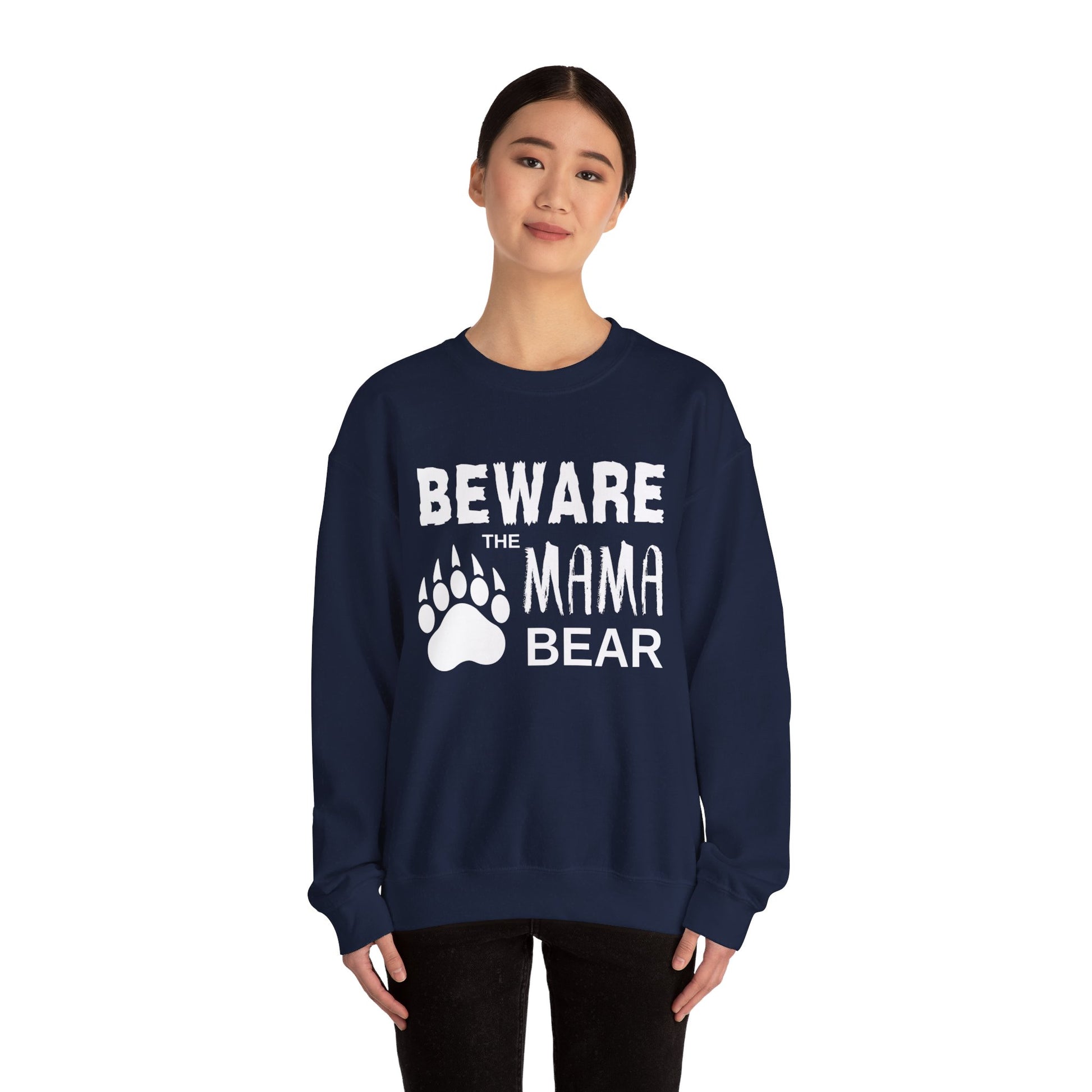 Mama Bear Women's Relaxed Sweatshirt (White Logo) - Sweet Baby Jeez Teez