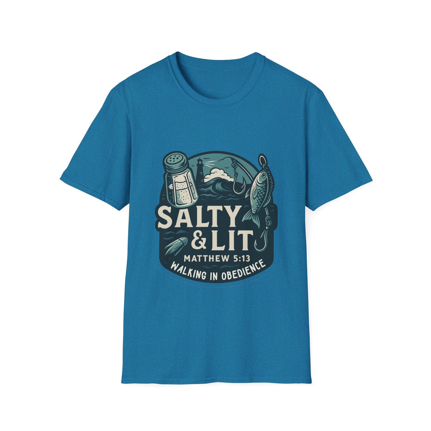 'Salty & Lit" Matthew 5:13 Bible Verse Christian Softstyle Tshirt