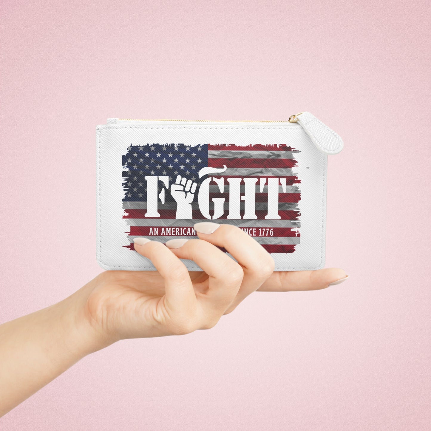 Fight Flag Mini Clutch Bag (White) - Sweet Baby Jeez Teez