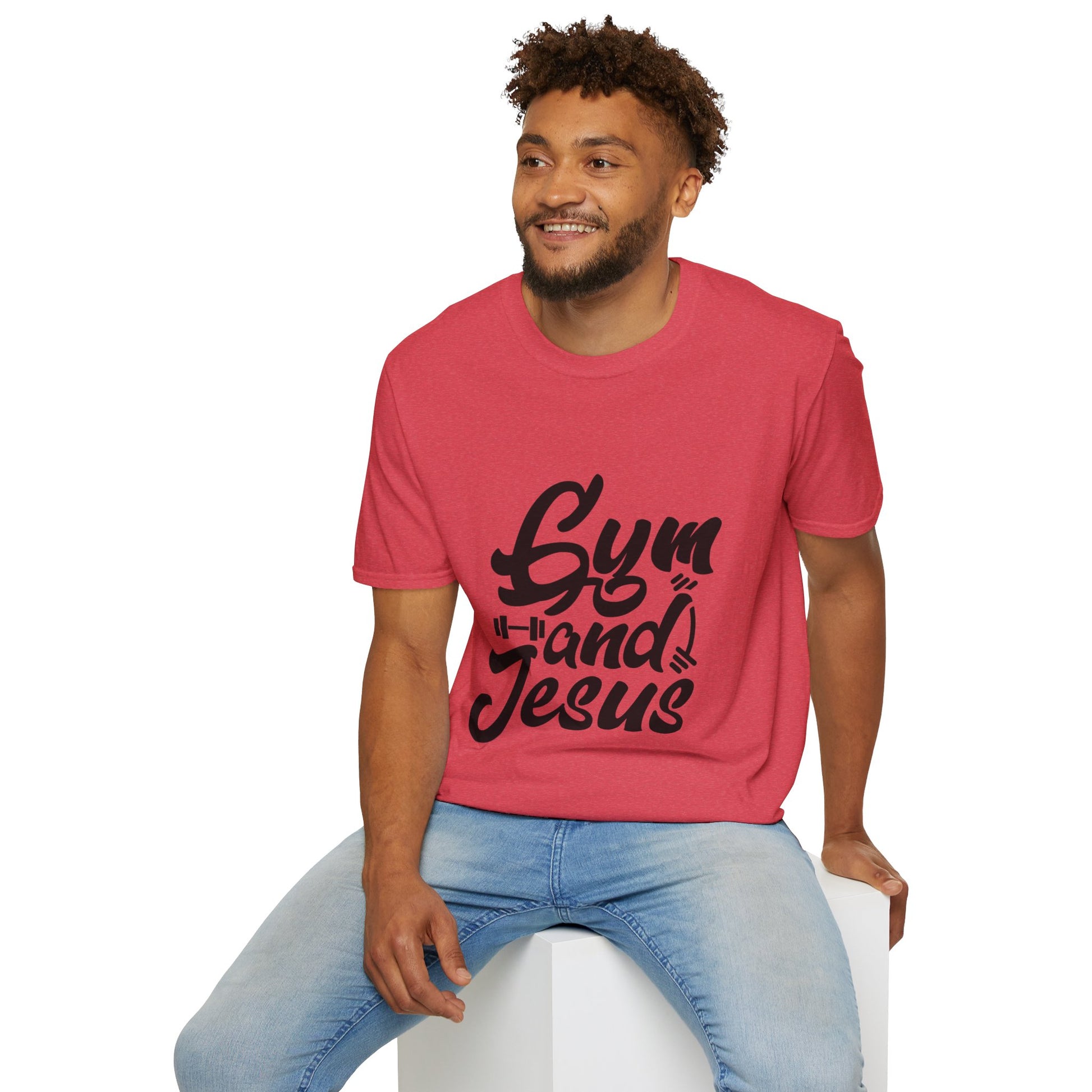 Gym and Jesus Men's Tshirt (Black Logo) - Sweet Baby Jeez Teez