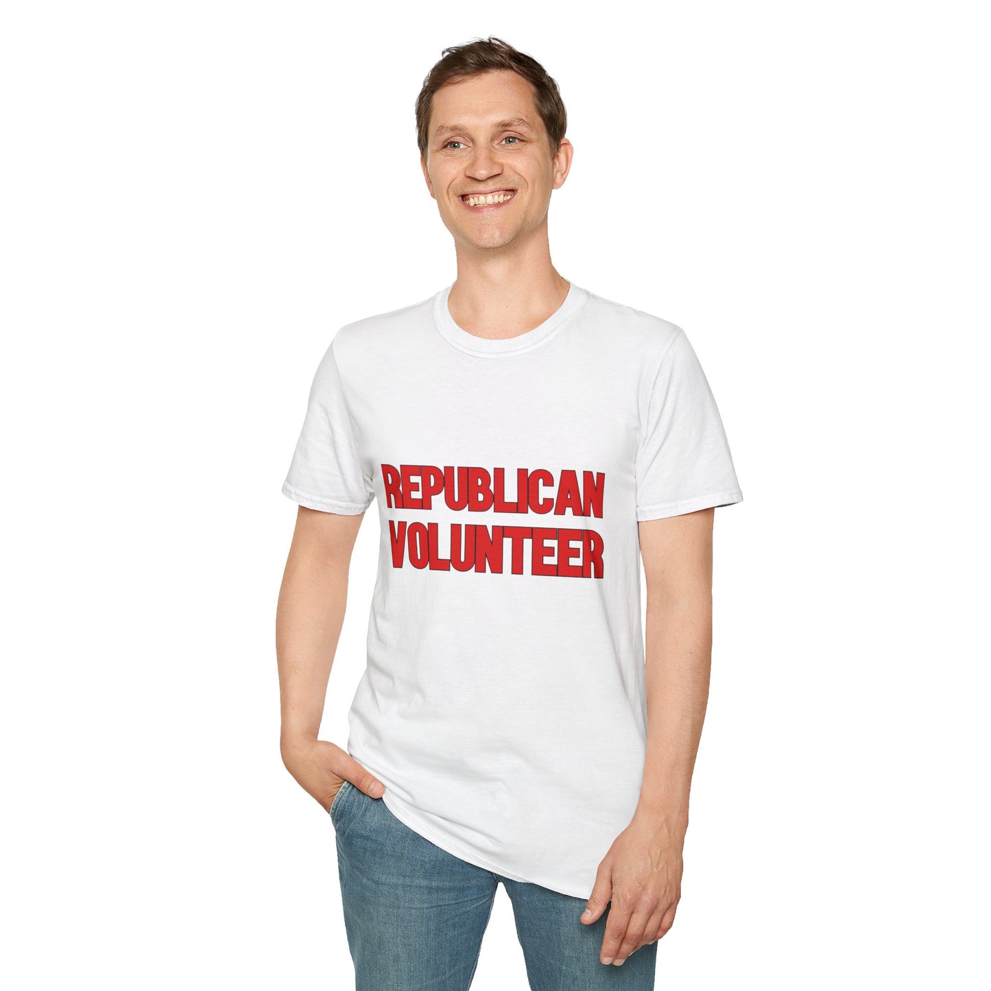 Republican Volunteer Unisex Tshirt (Red Logo) - Sweet Baby Jeez Teez