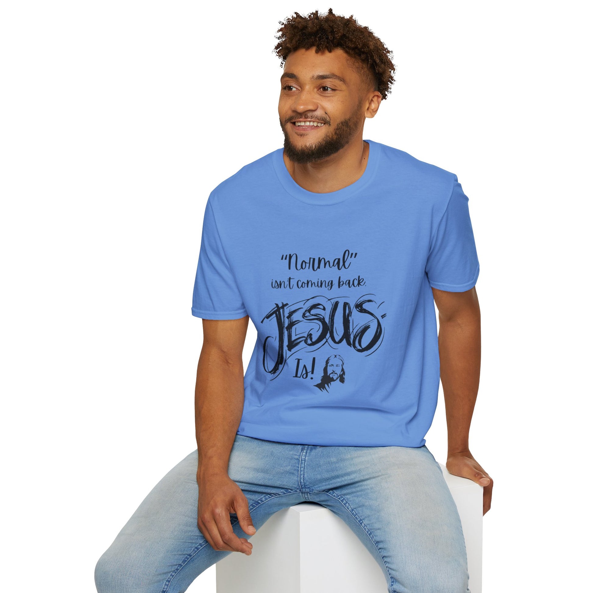 Normal Isn't Coming Back Men's Tshirt (Black Logo) - Sweet Baby Jeez Teez