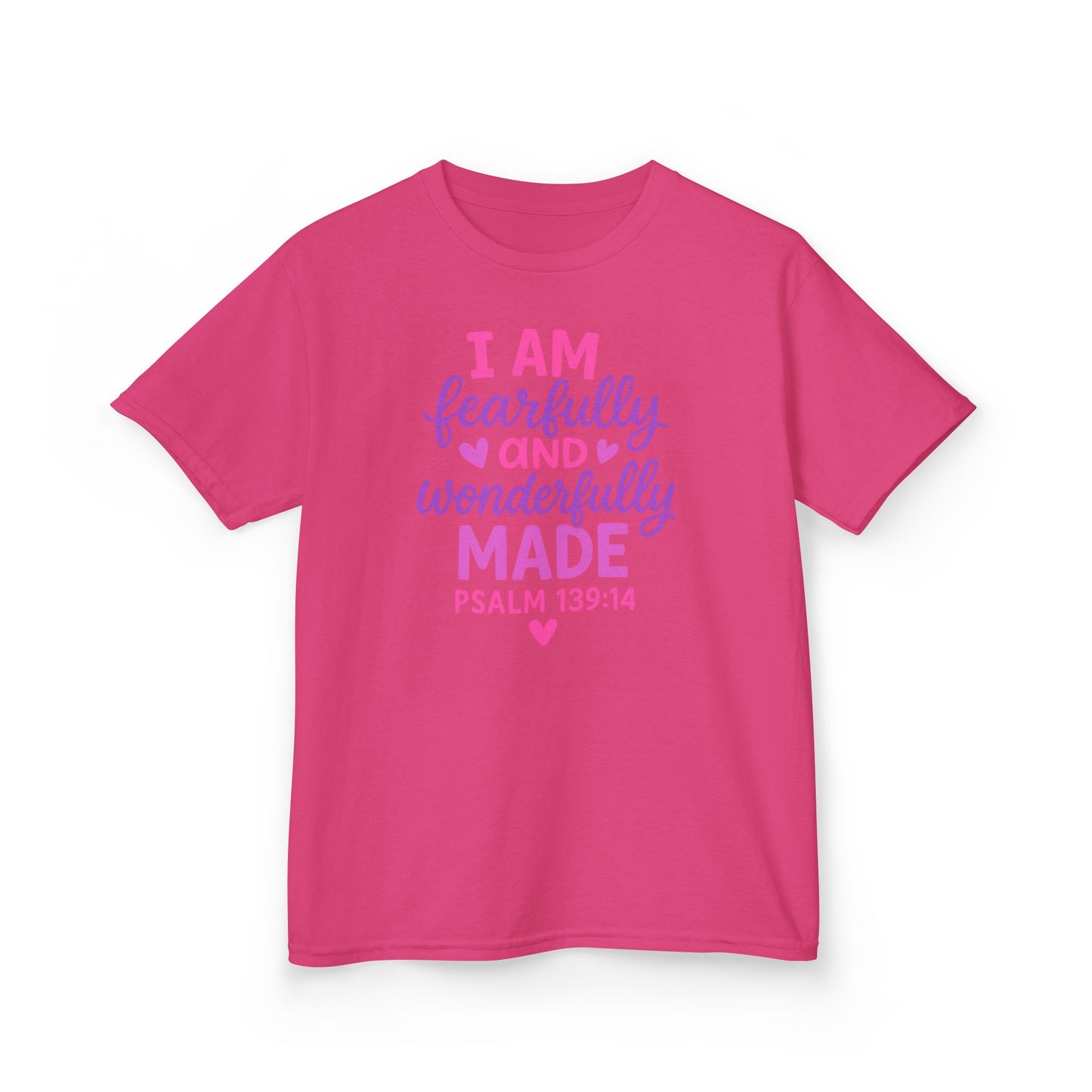 "Wonderfully Made" Christian Bible Verse Girls Tshirt