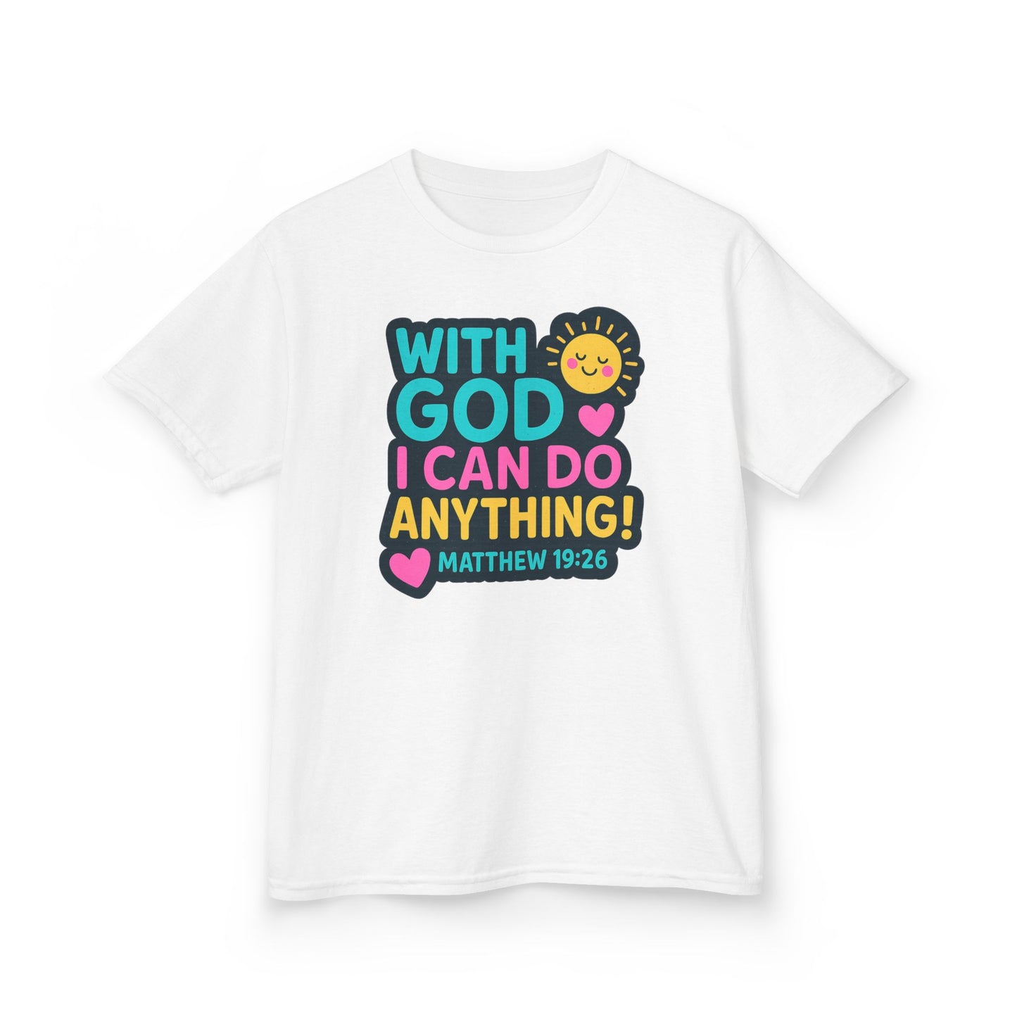 "With God I Can Do Anything!" Bible Verse Girls Soft Tshirt