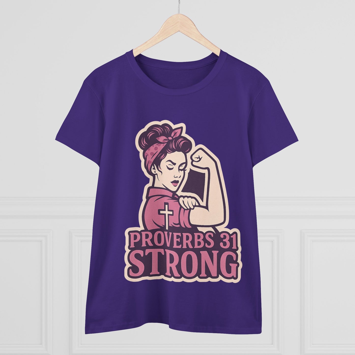Proverbs 31 Strong Christian Women's Empowering Midweight T-Shirt