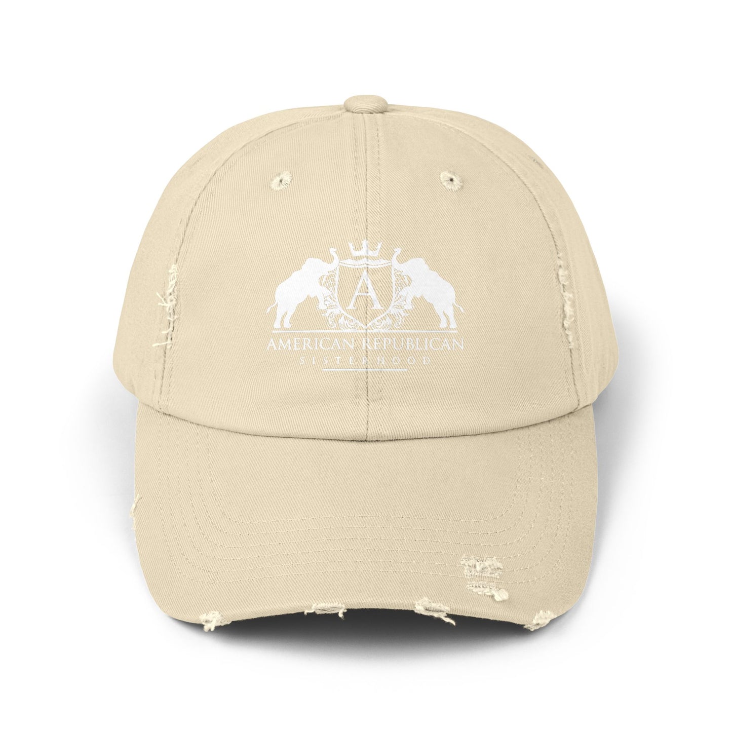 ARS White Logo Distressed Cap (ARS) - Sweet Baby Jeez Teez