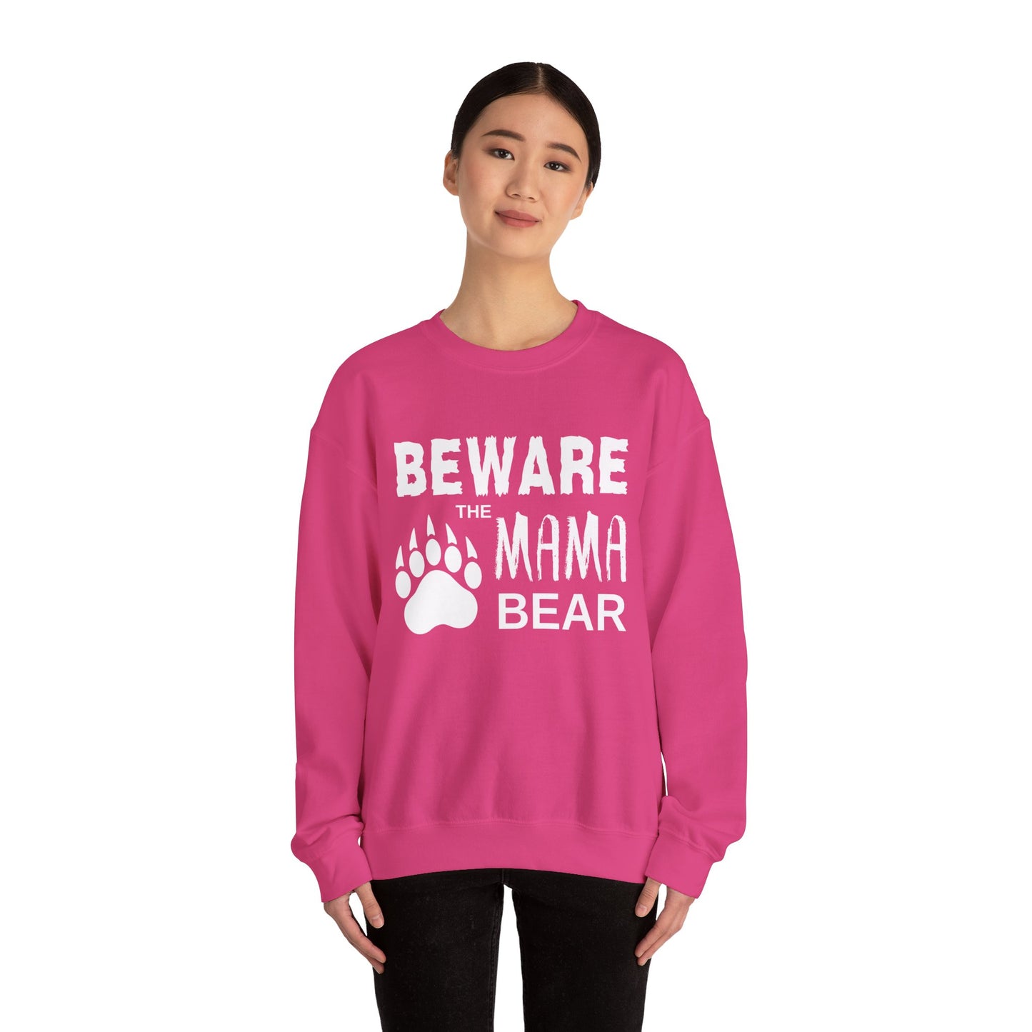 Mama Bear Women's Relaxed Sweatshirt (White Logo) - Sweet Baby Jeez Teez