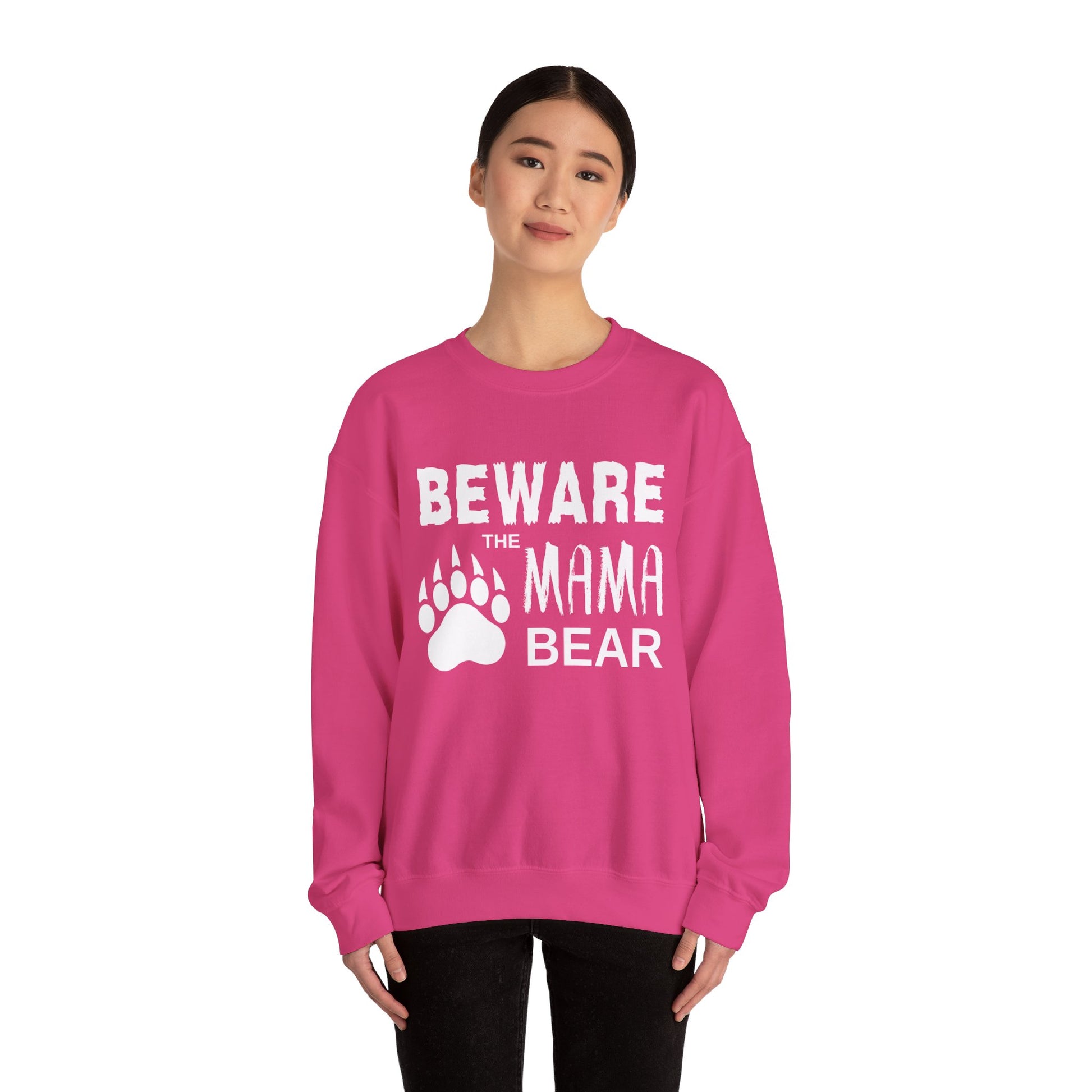 Mama Bear Women's Relaxed Sweatshirt (White Logo) - Sweet Baby Jeez Teez