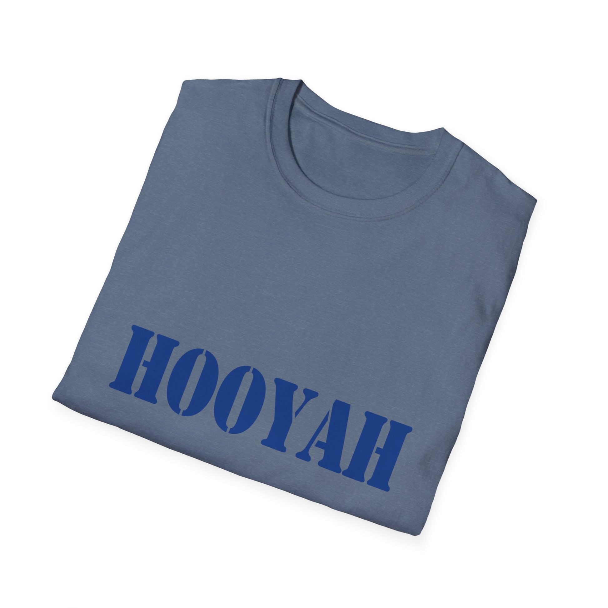 HOOYAH (Navy) Unisex Tshirt (MM Blue Logo) - Sweet Baby Jeez Teez