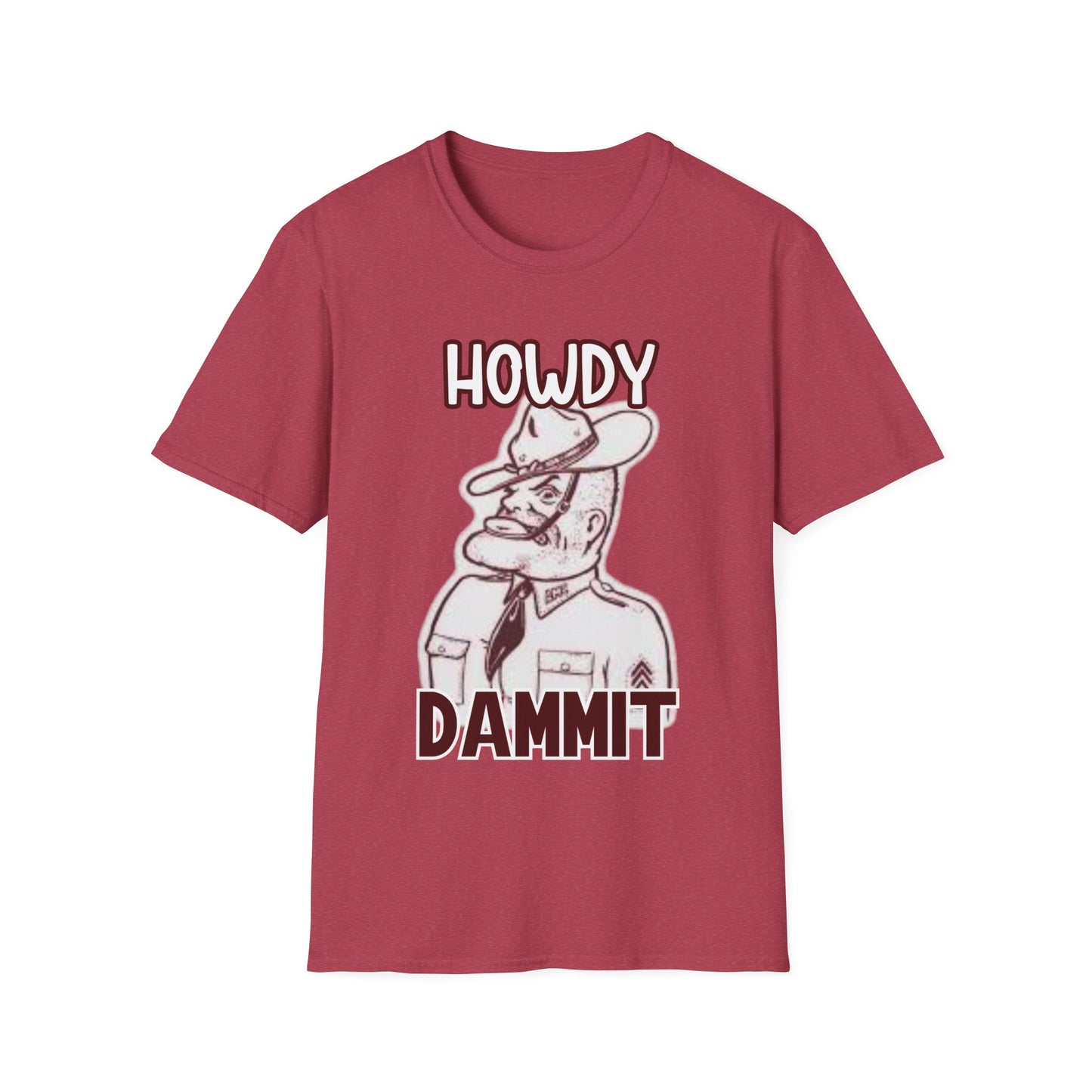 Howdy Dammit Men's Tshirt (Aggie - Old  Sarge Logo) - Sweet Baby Jeez Teez