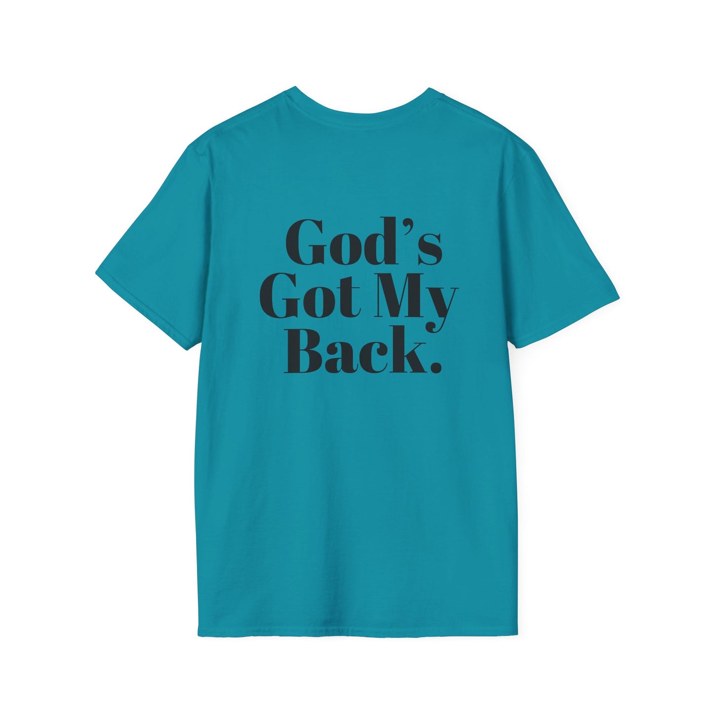 God's Got My Back Men's Tshirt (Black Logo) - Sweet Baby Jeez Teez