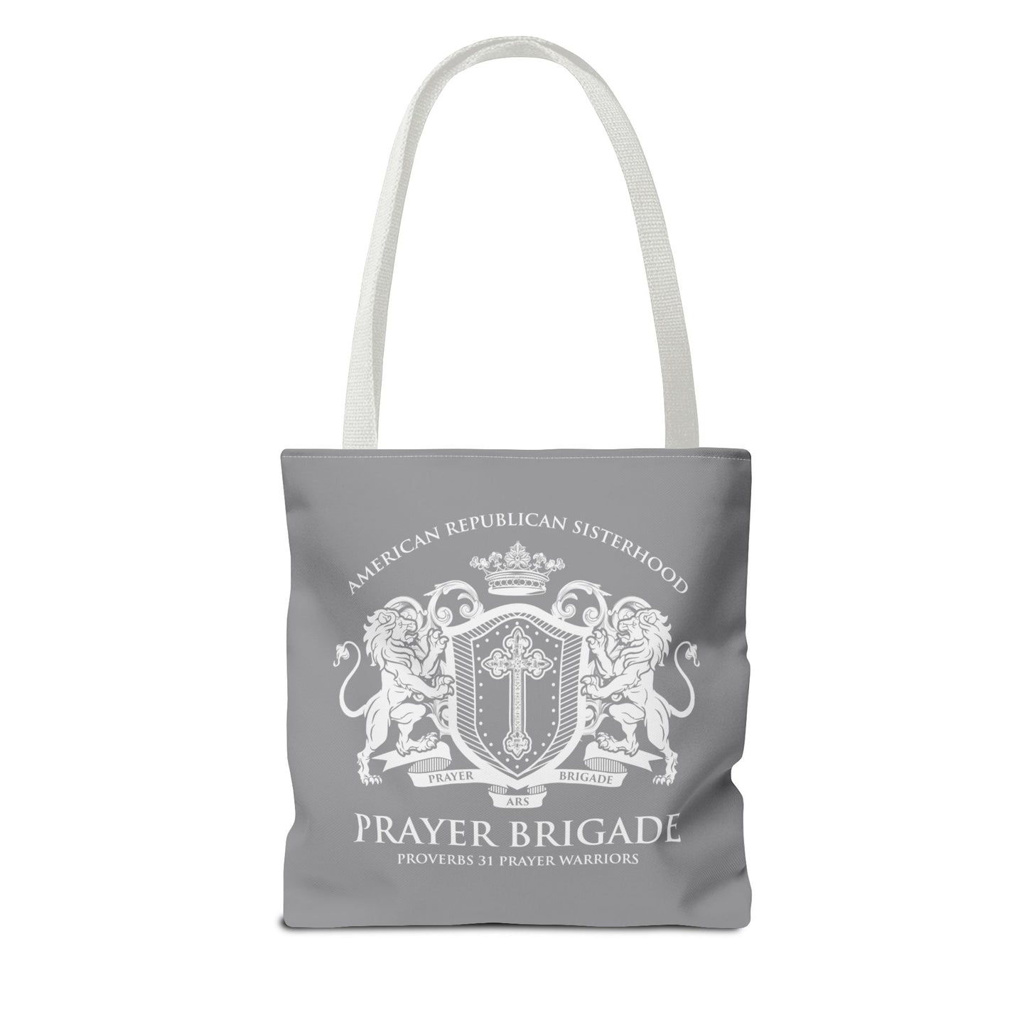 ARS Prayer Brigade Tote Bag (Light Gray with Light Gray Logo)
