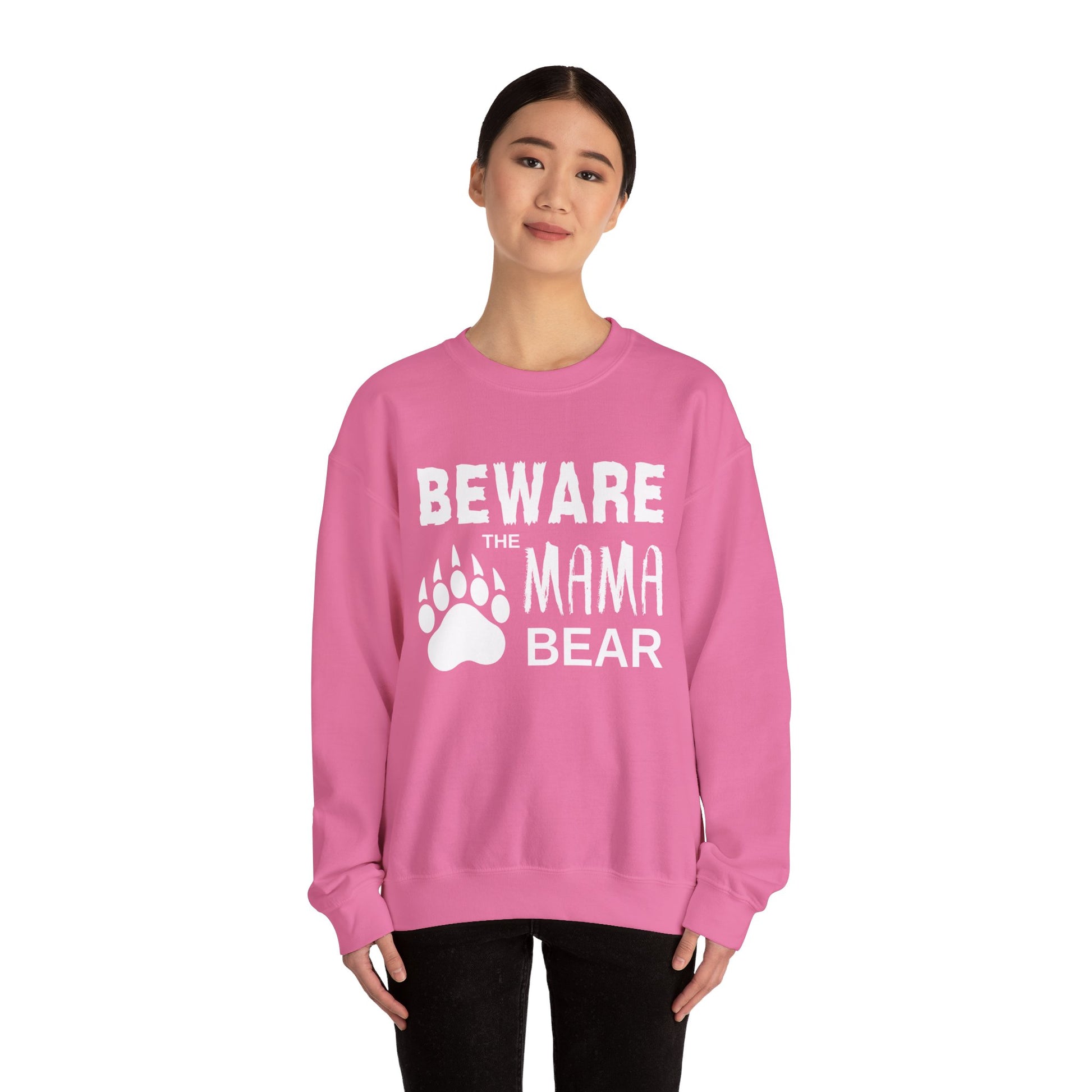Mama Bear Women's Relaxed Sweatshirt (White Logo) - Sweet Baby Jeez Teez