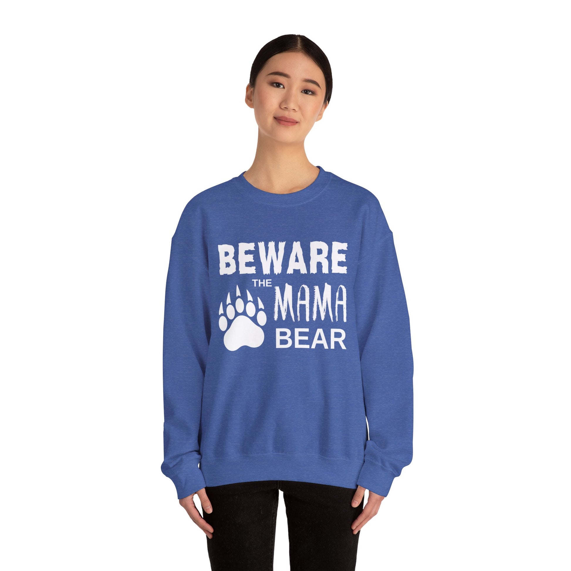 Mama Bear Women's Relaxed Sweatshirt (White Logo) - Sweet Baby Jeez Teez