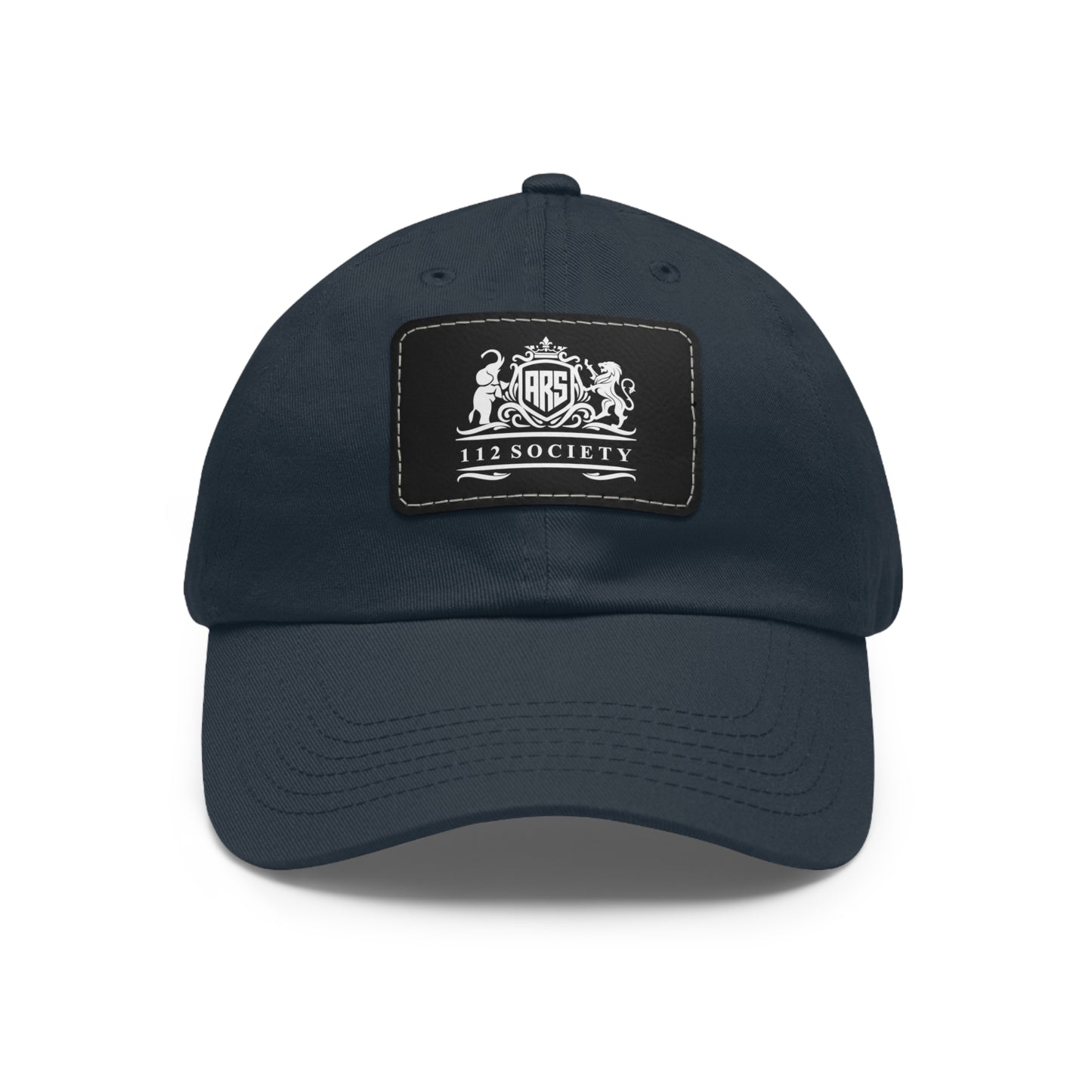 ARS 112 Society Men's Dad Hat with Leather Patch (White Logo) - Sweet Baby Jeez Teez