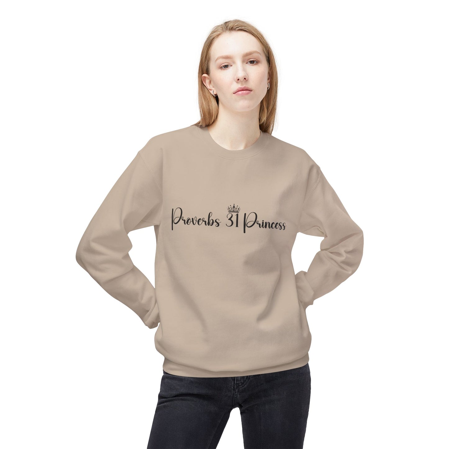 Proverbs 31 Princess Women's Relaxed Sweatshirt (Black Logo)