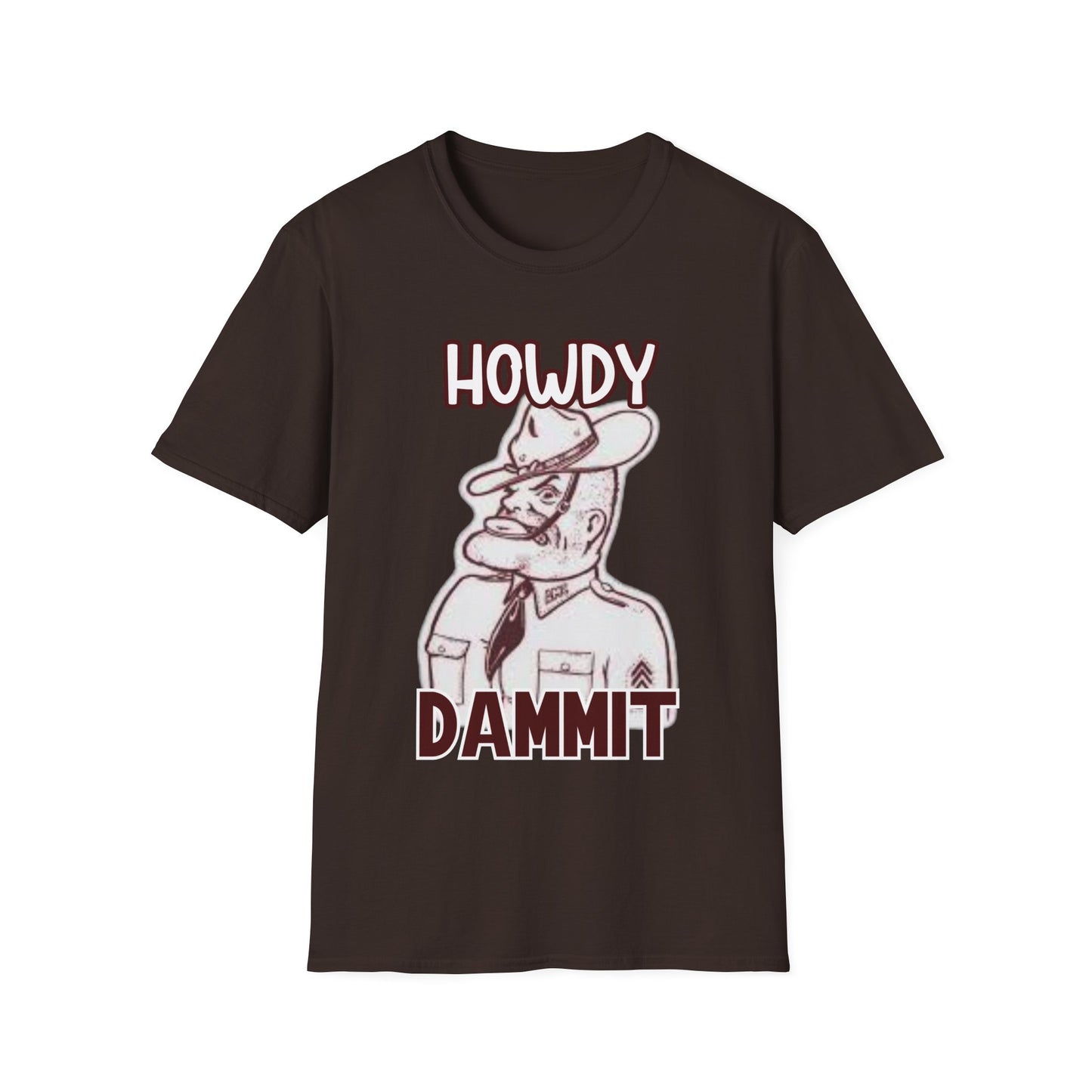 Howdy Dammit Men's Tshirt (Aggie - Old  Sarge Logo) - Sweet Baby Jeez Teez