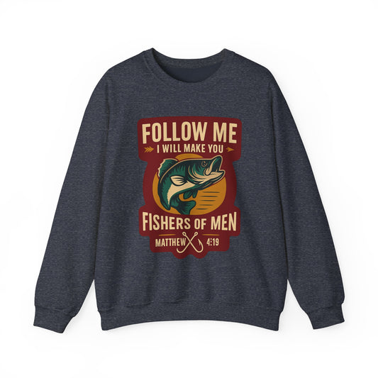 "Follow Me" Fisherman Bible Verse Crewneck Sweatshirt