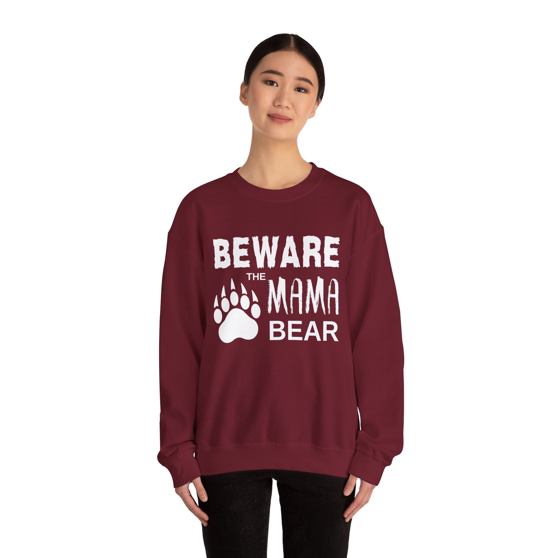 Mama Bear Women's Relaxed Sweatshirt (White Logo) - Sweet Baby Jeez Teez