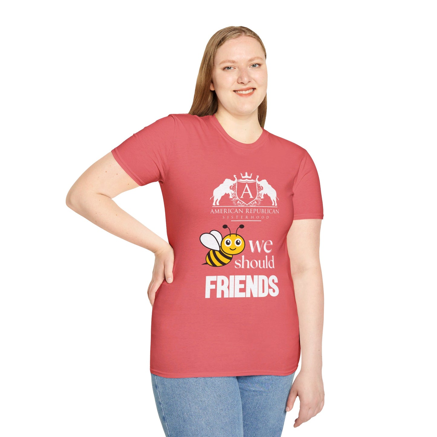Bee Friends Women's Relaxed/Unisex Tshirt (ARS - Cartoon Logo) - Sweet Baby Jeez Teez