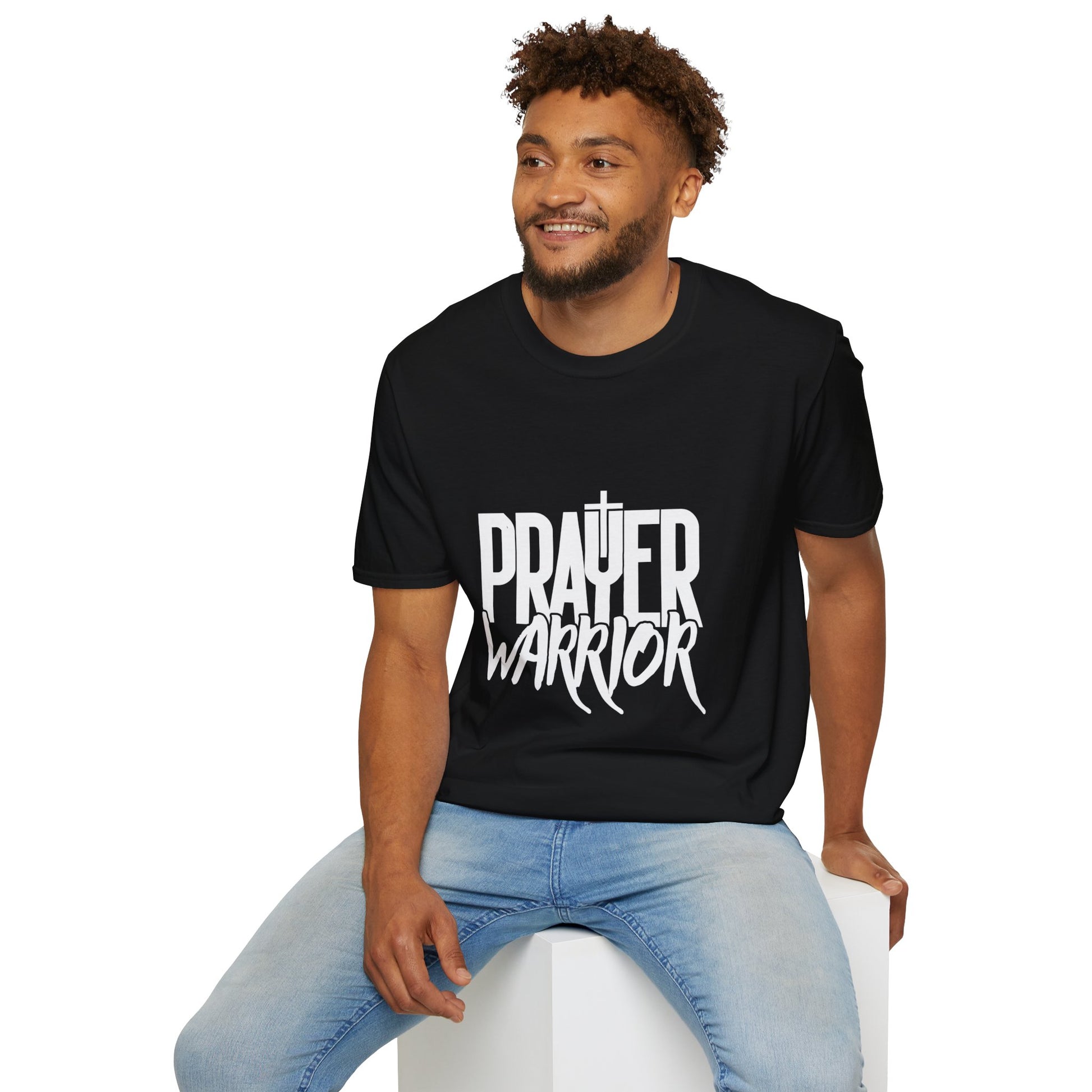 Prayer Warrior Men's Tshirt (White Logo) - Sweet Baby Jeez Teez