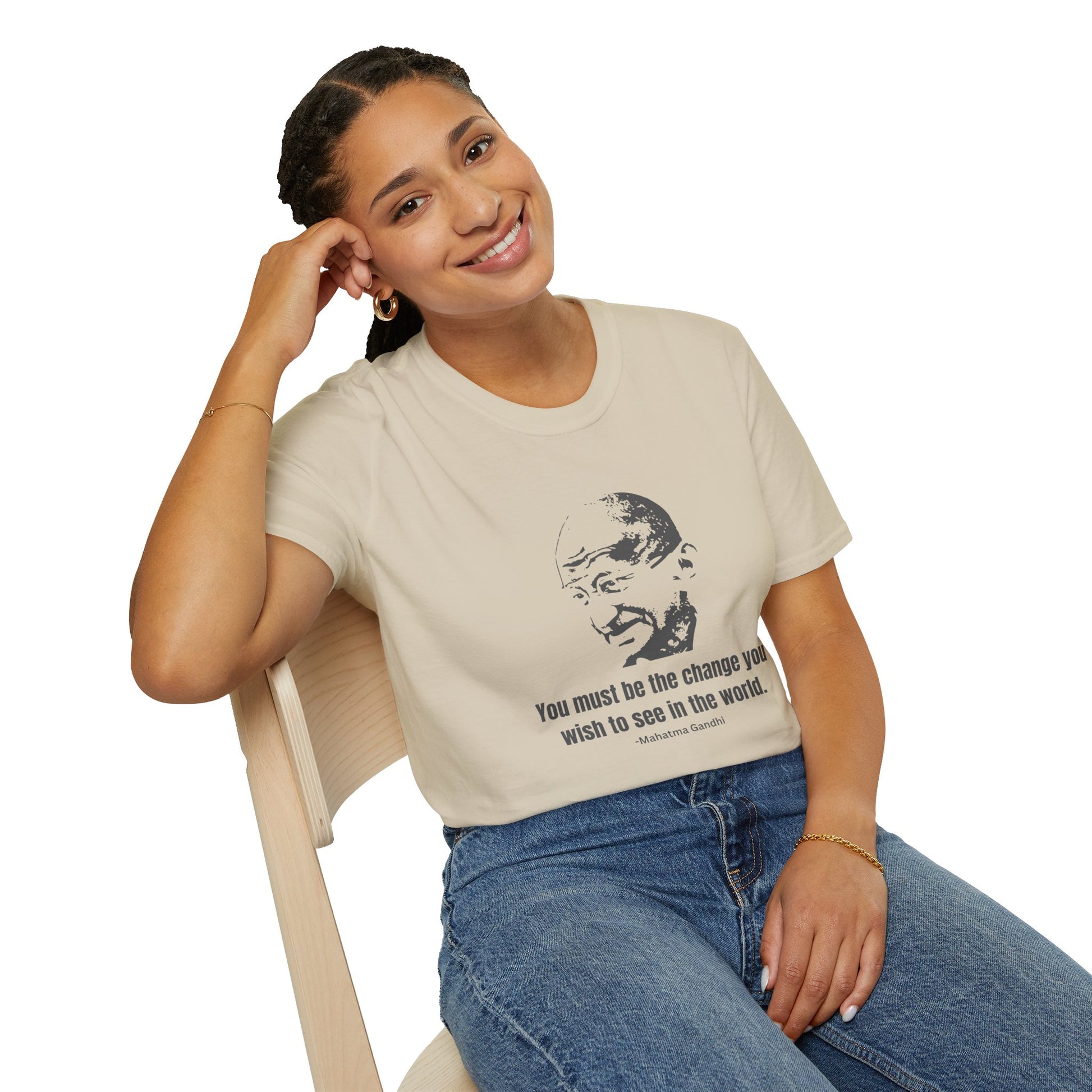 Be the Change Women's Relaxed/Plus Tshirt (IW Gray Logo) - Sweet Baby Jeez Teez