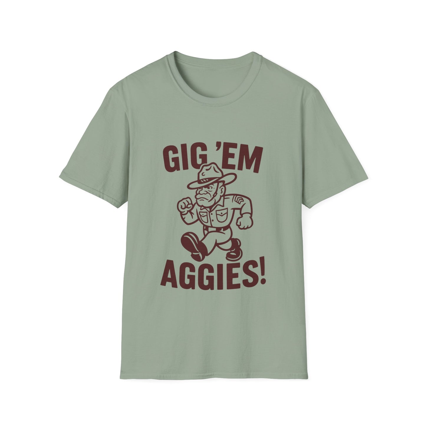 Gig Em Old Sarge Unisex Softstyle Tshirt - Sweet Baby Jeez Teez