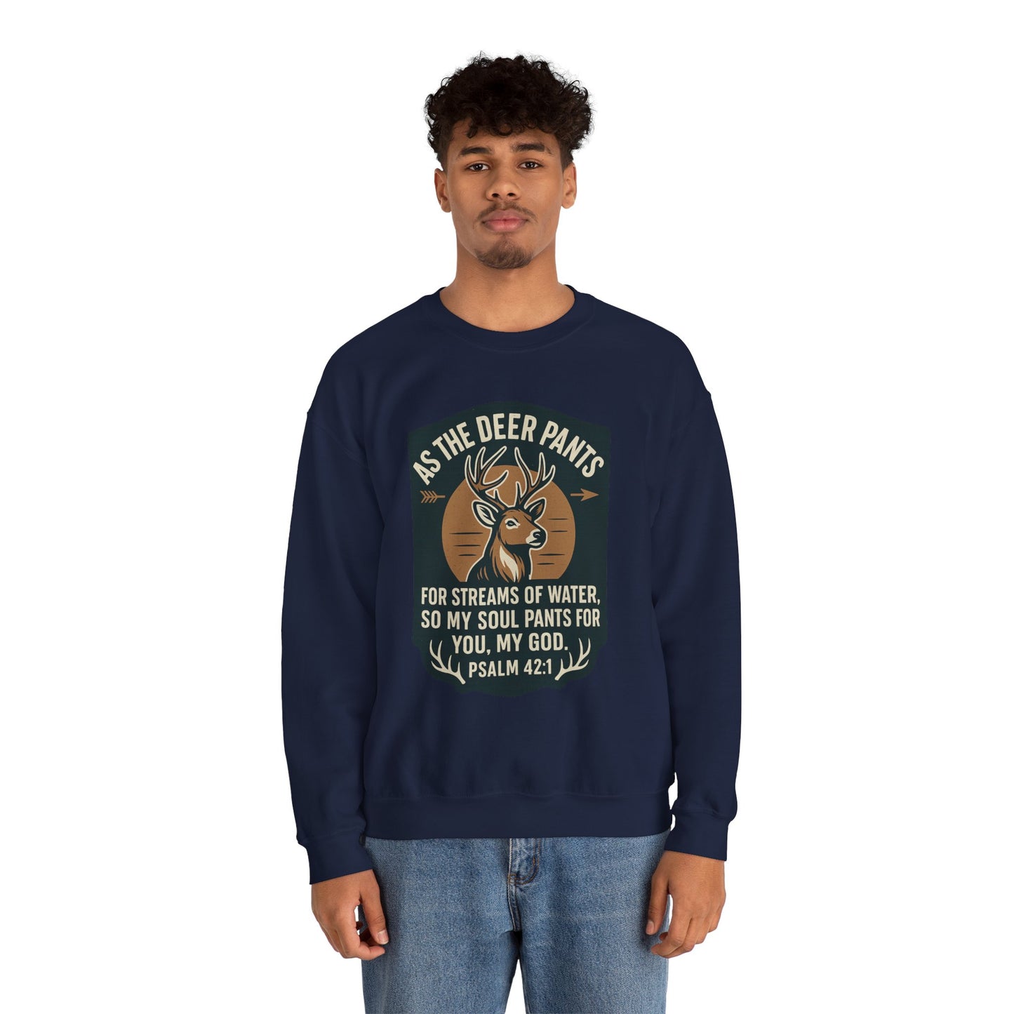 Psalm 42:1 "As the Deer" Bible Verse Cozy Sweatshirt
