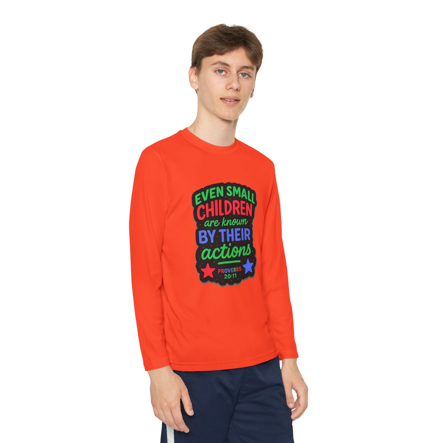 "Even Small Children" Proverbs 20:11 Boy's Bible Verse Long Sleeve Tshirt