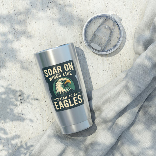 "Soar on Wings" Bible Verse Christian 20oz Stainless Steel Faith-Based Mug