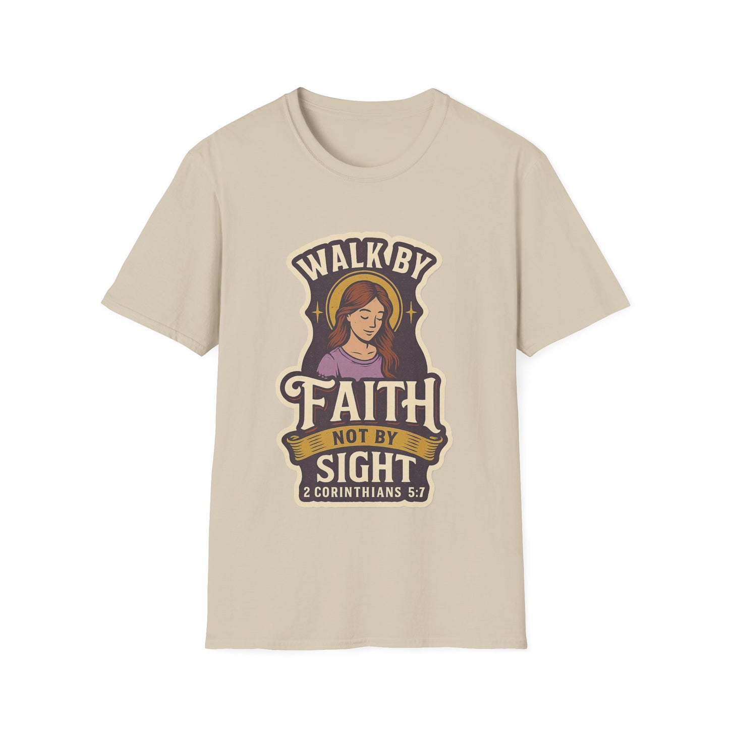 "Walk by Faith" Bible Verse Christian Inspirational Soft Tshirt