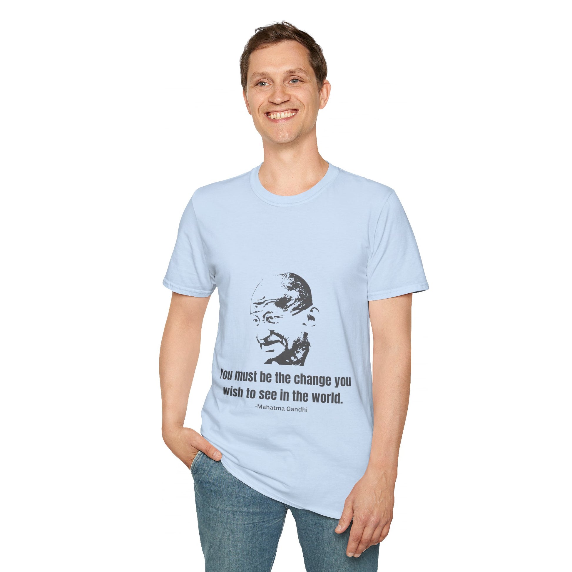Be the Change Men's Tshirt (IW Gray Logo) - Sweet Baby Jeez Teez