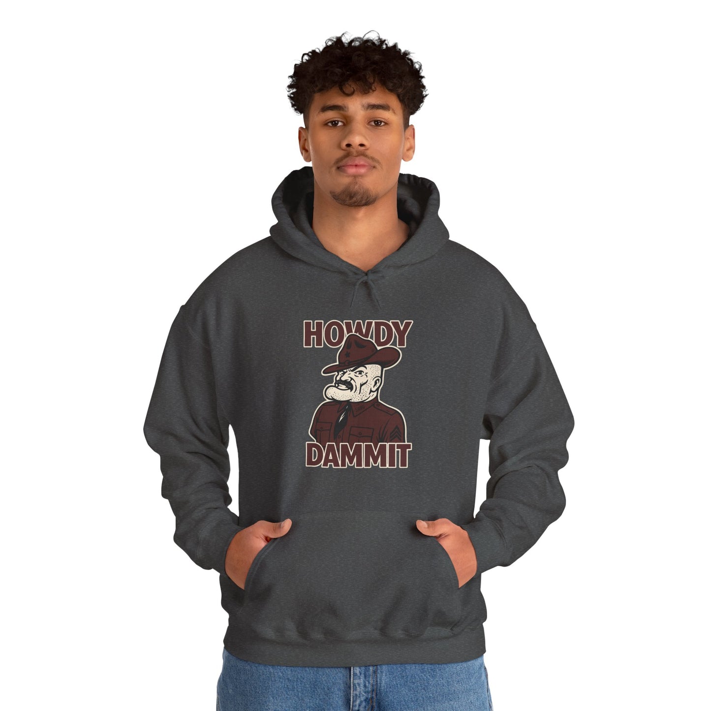 Howdy Dammit Men's Hoodie (Aggie - Old Sarge Logo)