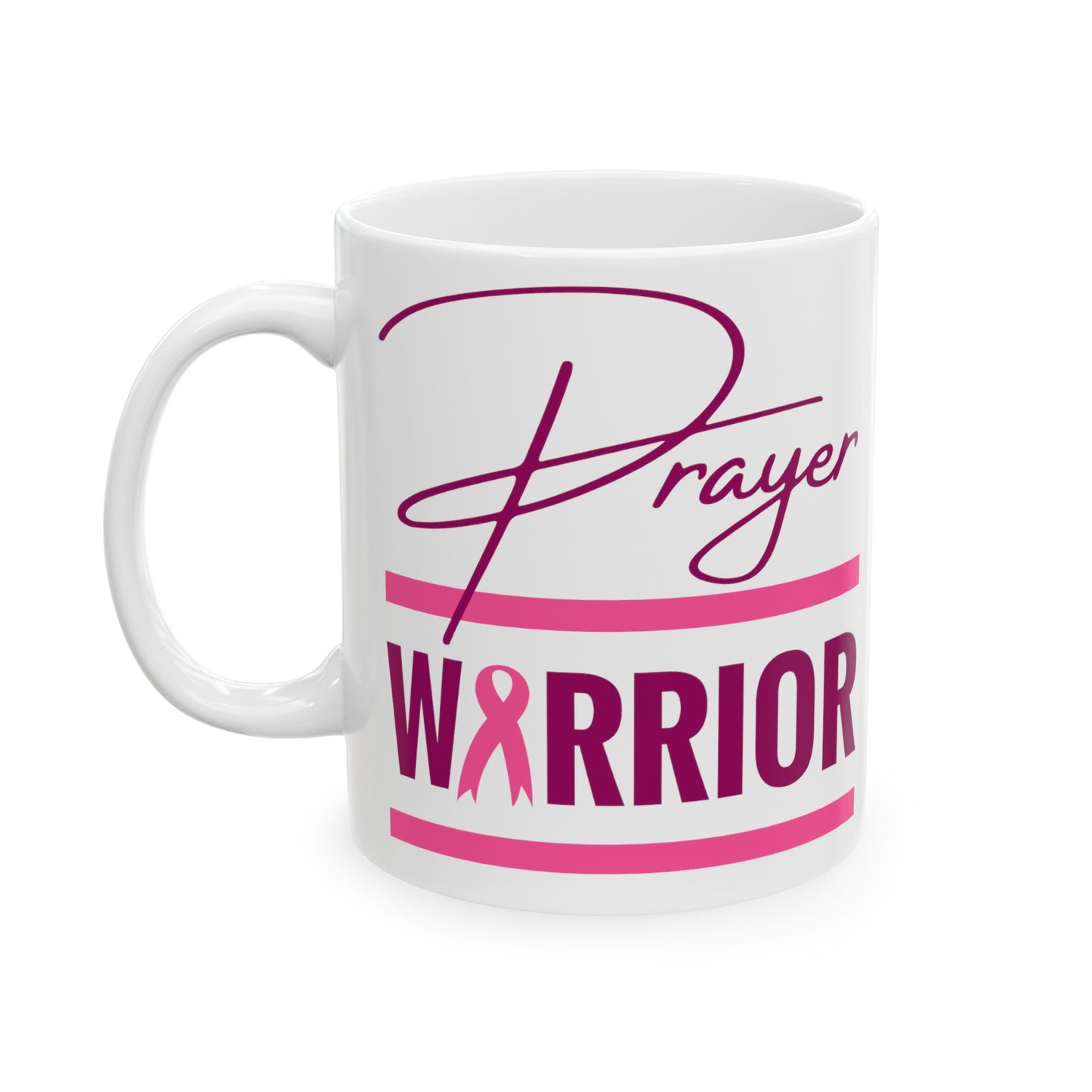 Breast Cancer Prayer Warrior Ceramic Mug, (11oz, 15oz) - Sweet Baby Jeez Teez
