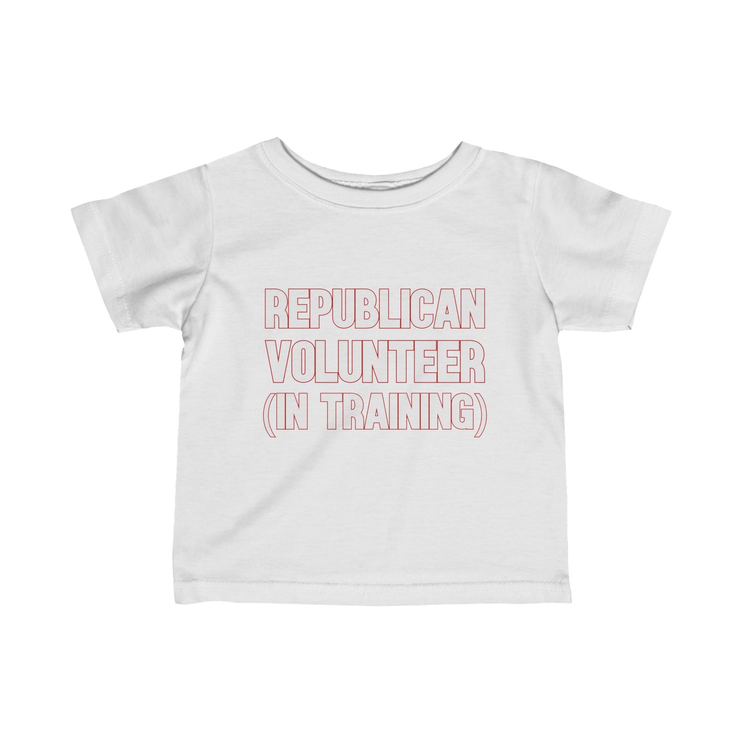 Republican Volunteer in Training Toddler Tshirt (White/Red Logo) - Sweet Baby Jeez Teez
